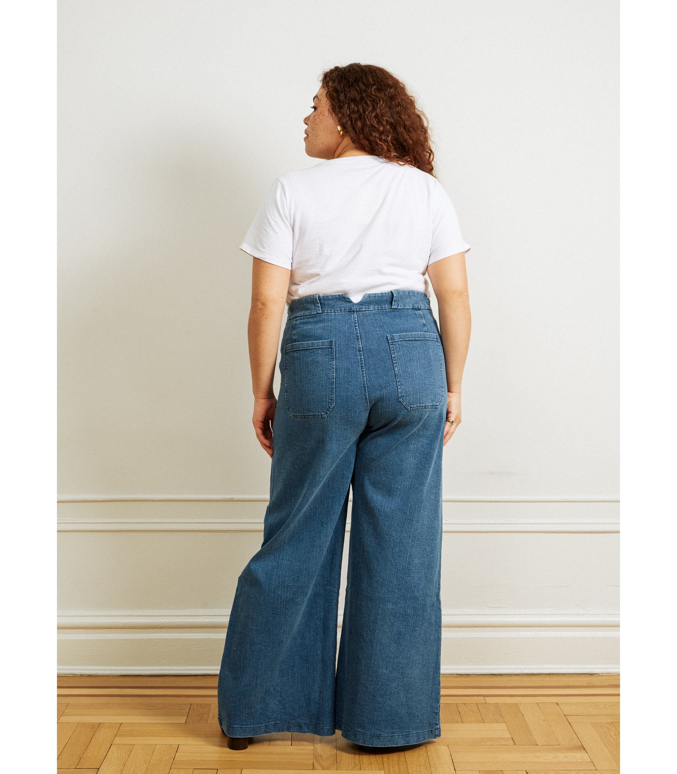 Long Sabrina Wide-Leg Jeans - Washed Indigo SAMPLE SALE