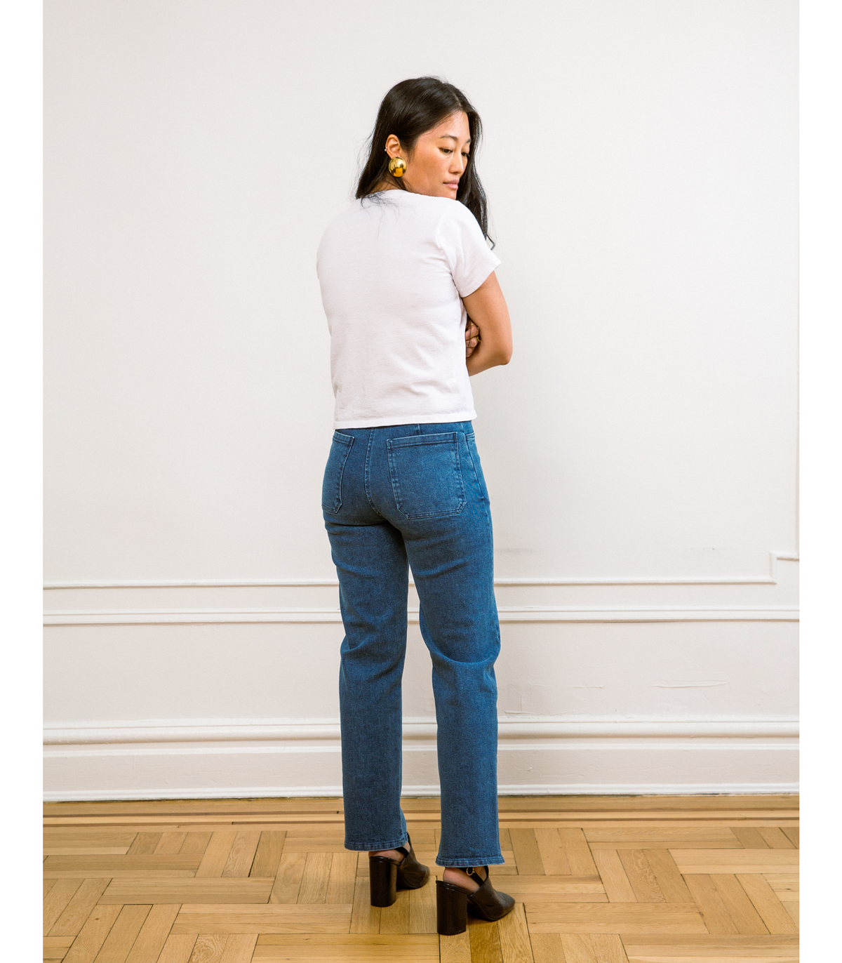 Hutton Boxy Fitted Tee - White SAMPLE SALE