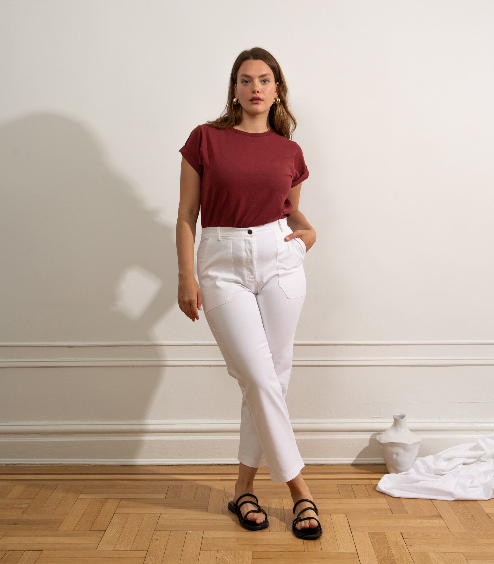 James Straight-Leg Work Pant - White SAMPLE SALE