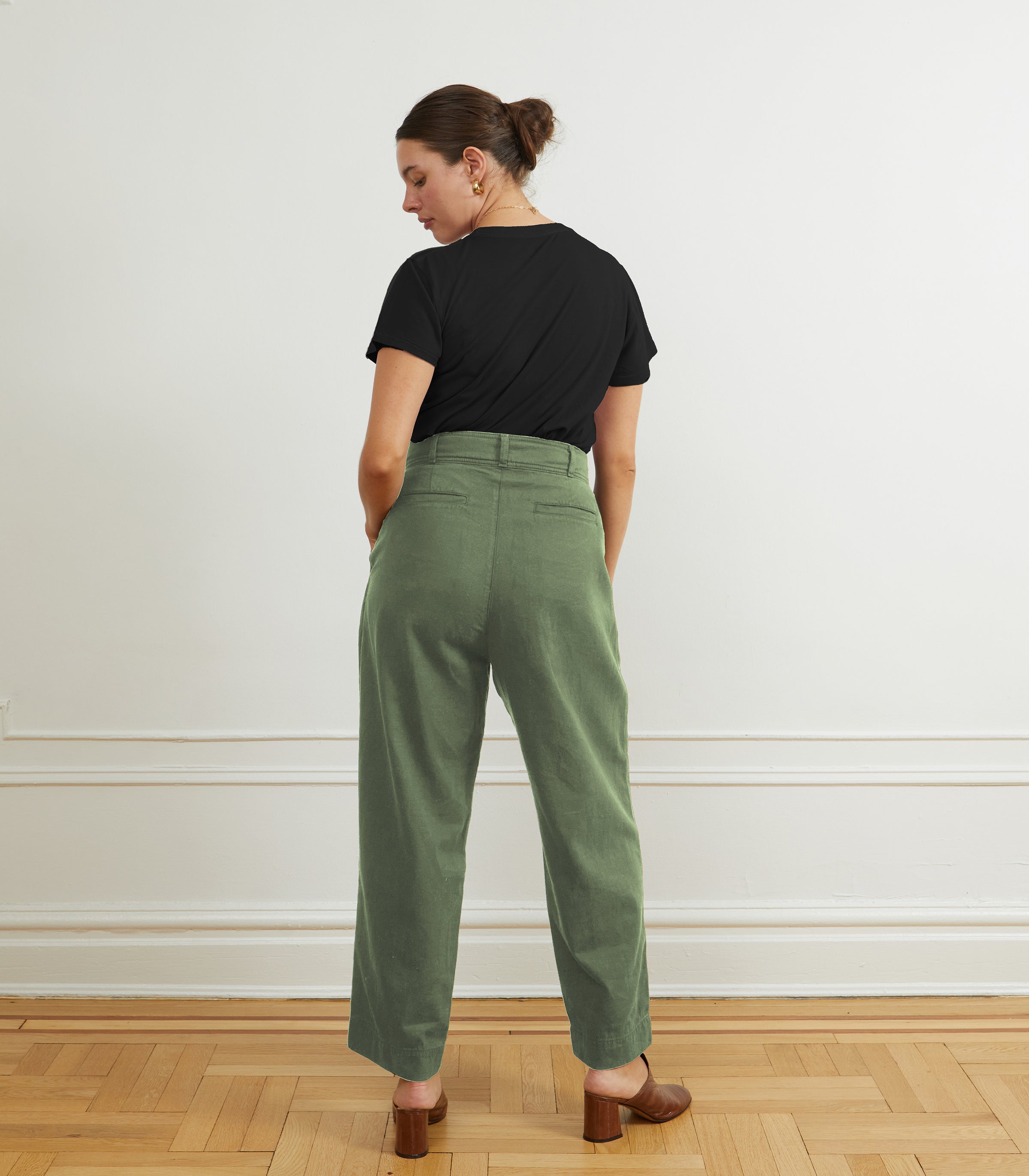 Elaine Pleated Tapered Trousers - Cardamom