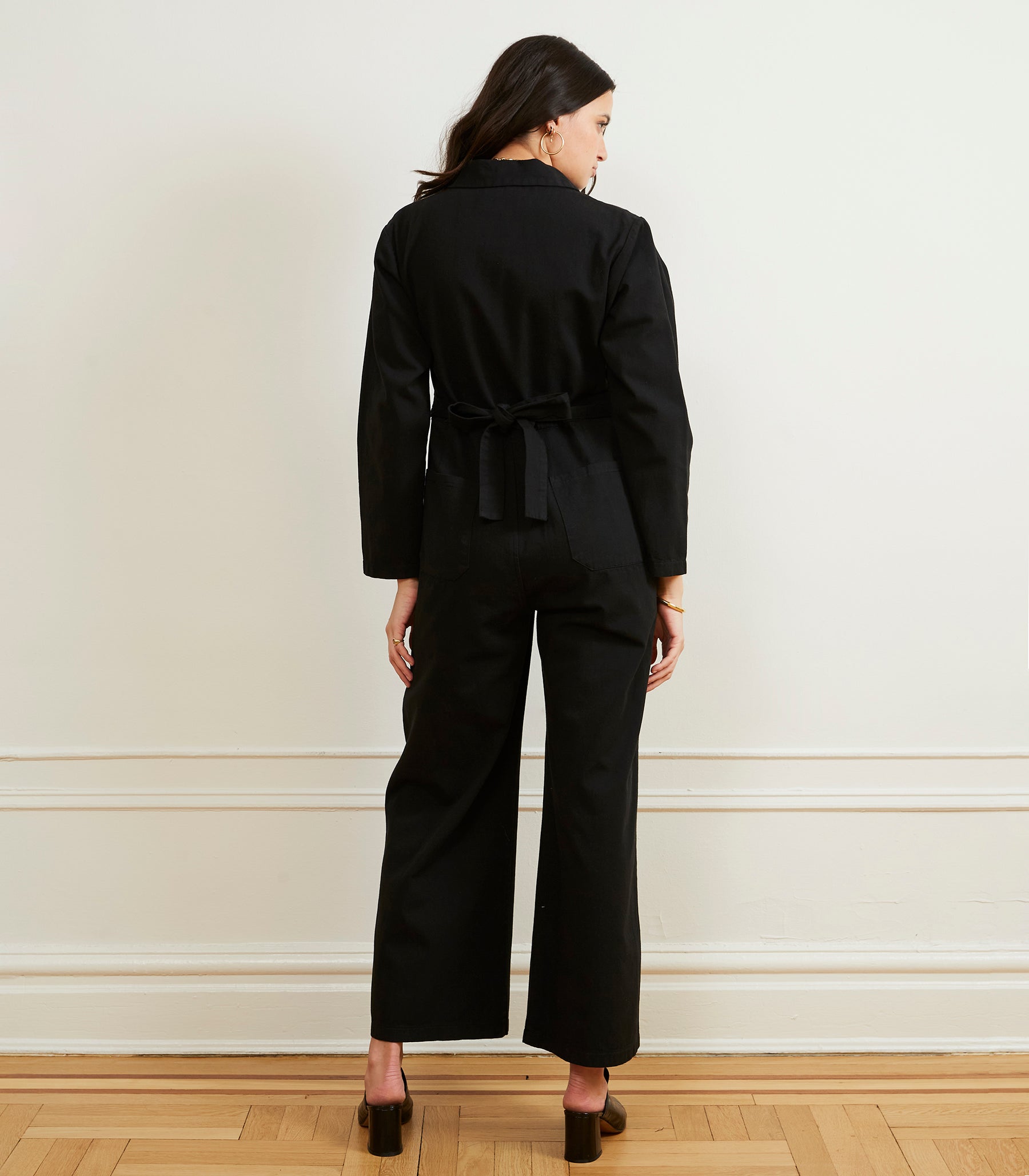 Este Zip Front Jumpsuit - Black