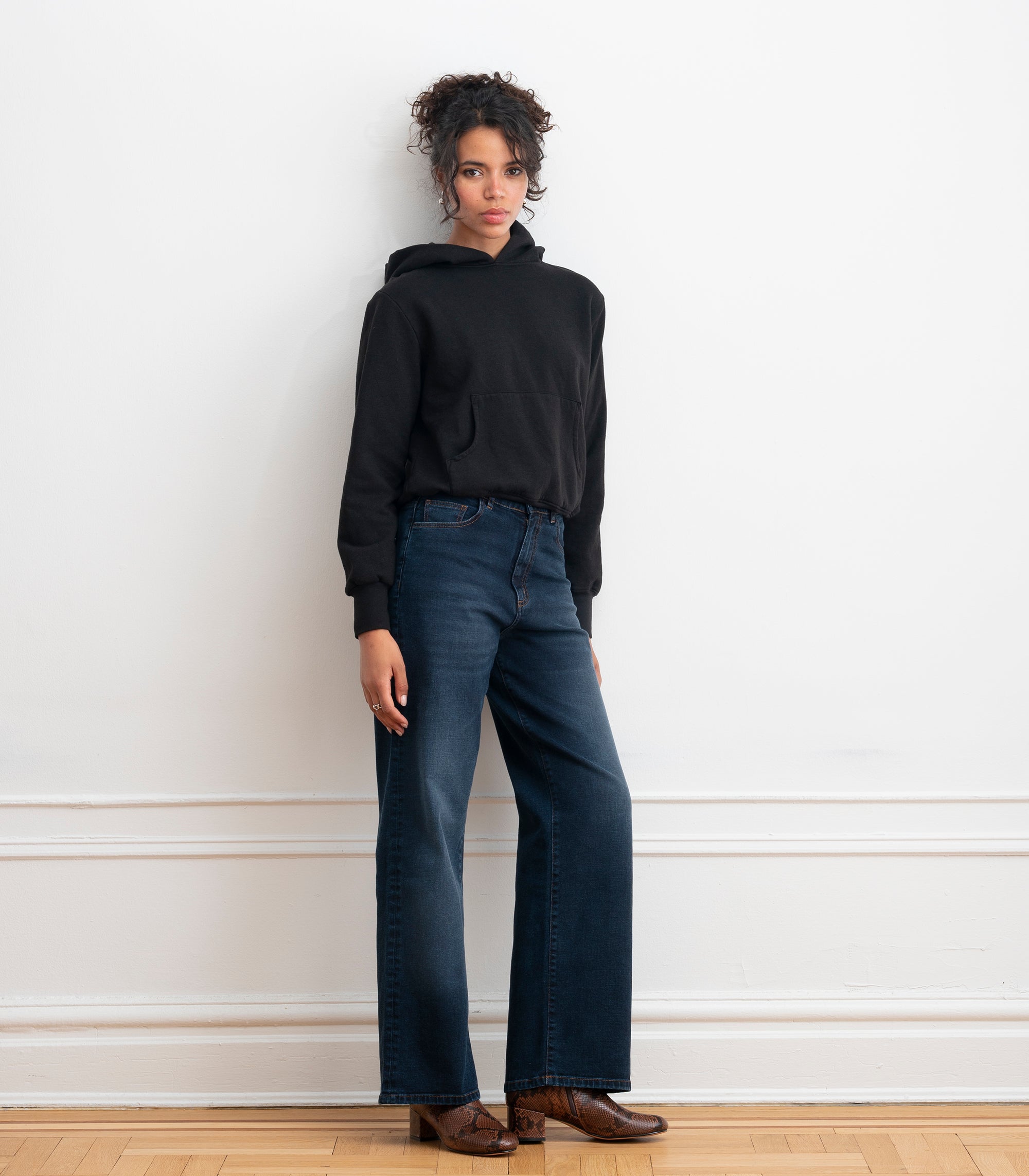 Francois High Rise Wide Leg Jeans - Cowboy