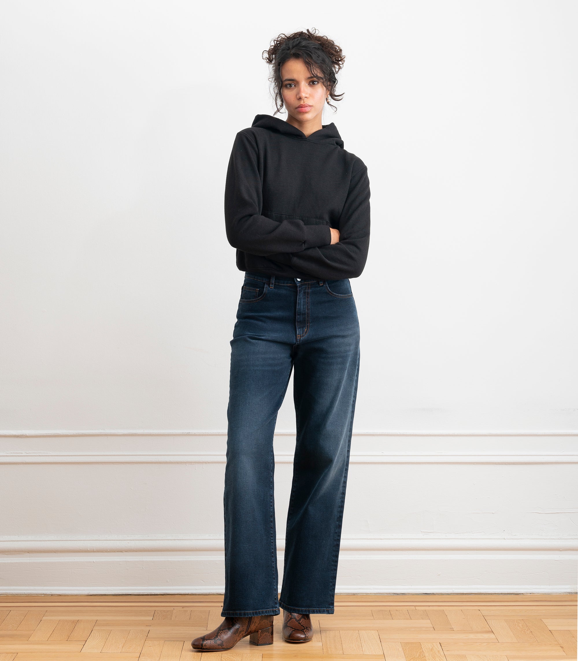 Francois High Rise Wide Leg Jeans - Cowboy