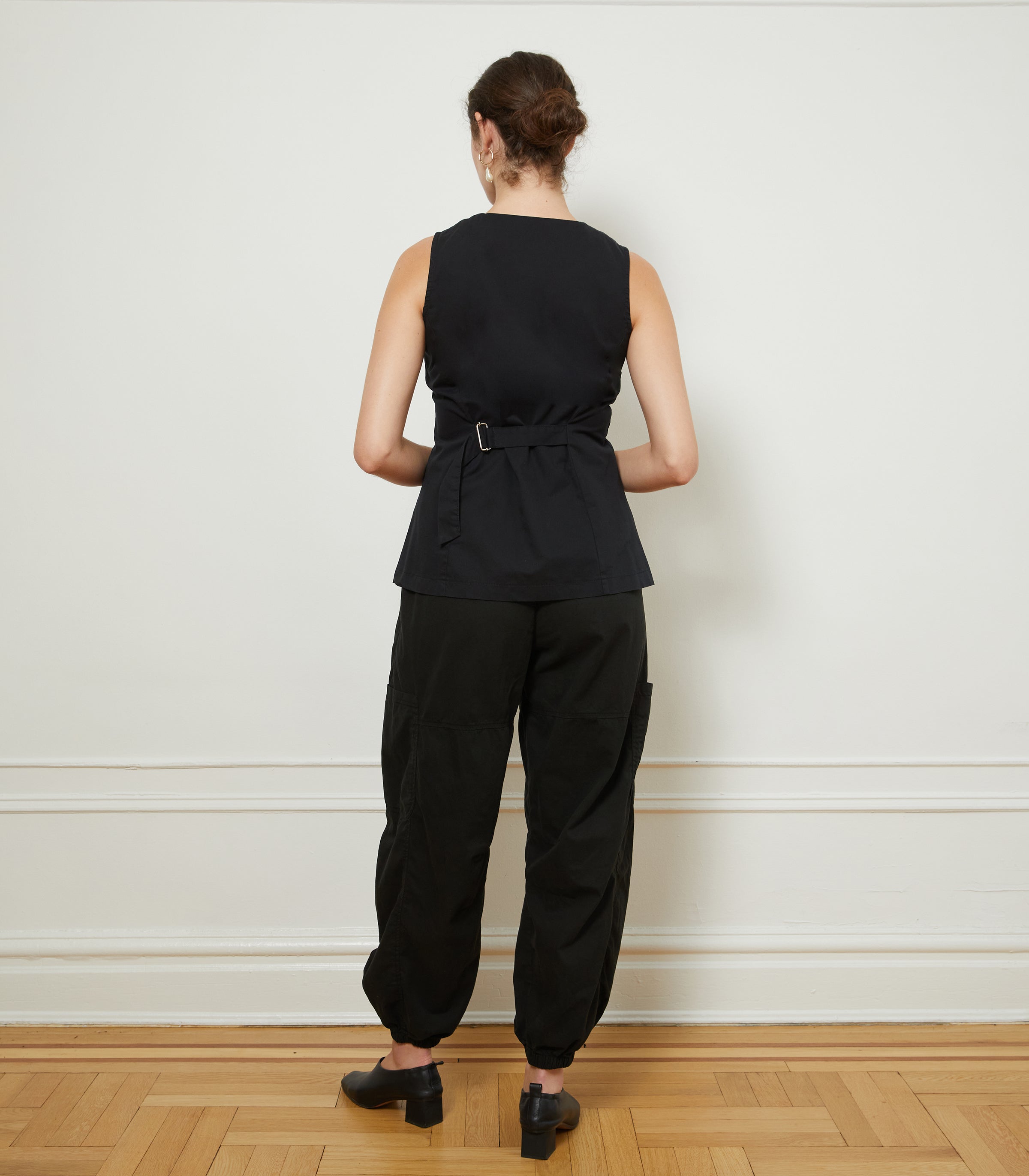 Emily Barrel Leg Cargo Pants & Marissa Vest - Black | LOUP