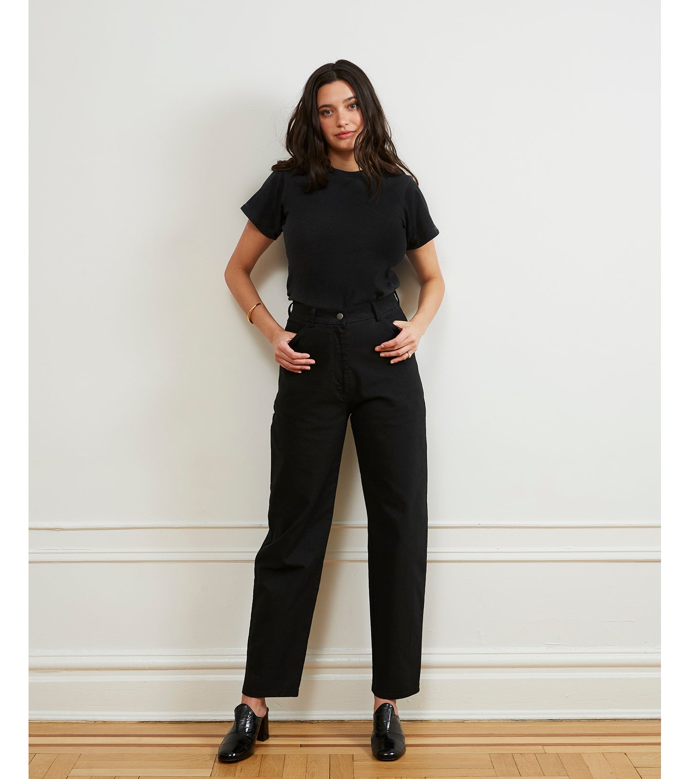 Agnes High Rise Painter Pants - Black