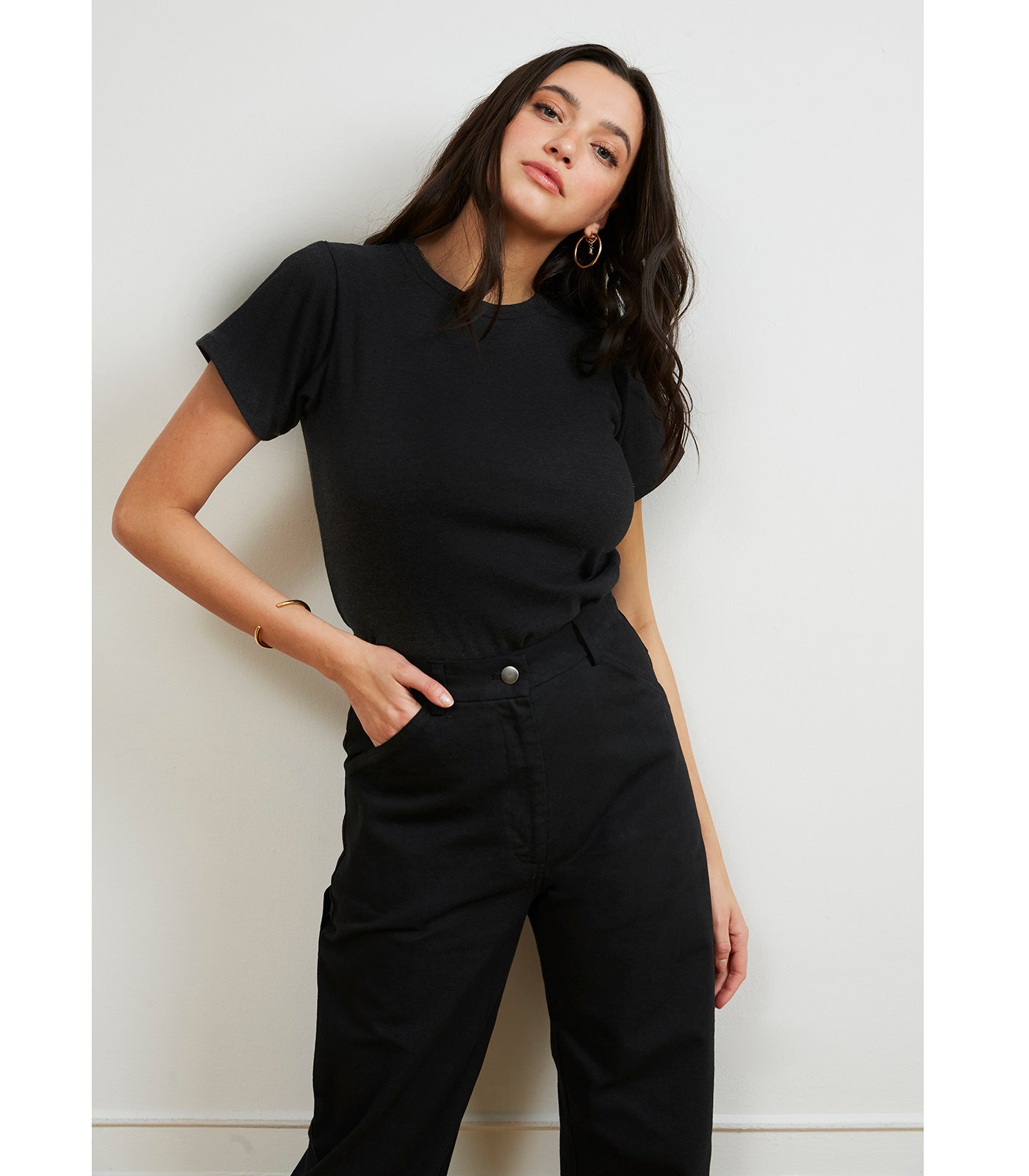 Agnes High Rise Painter Pants - Black