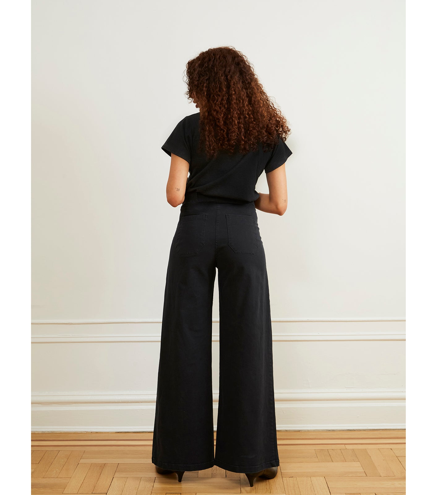 Long Sabrina Wide-Leg Pants - Black