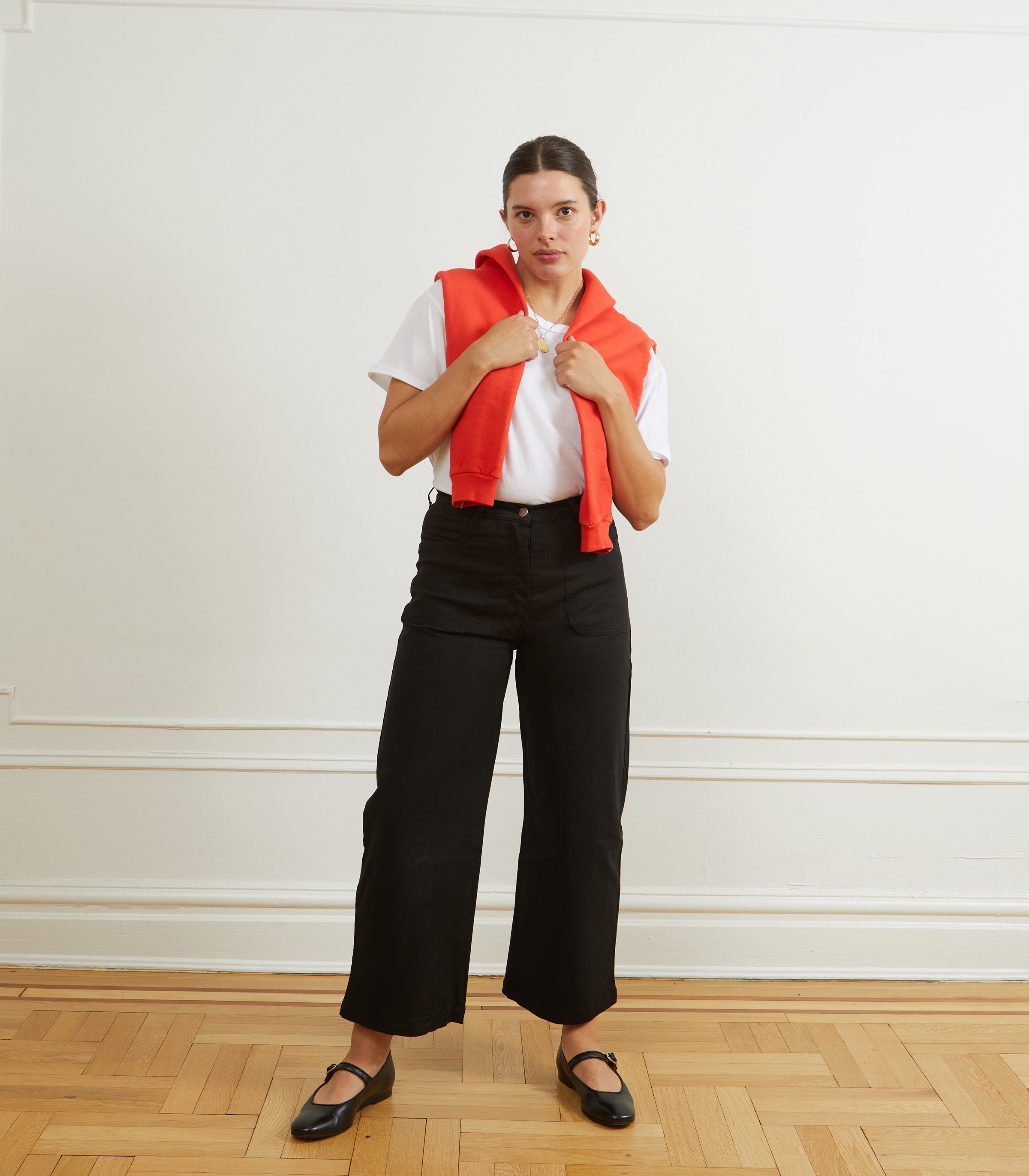 Simone Wide Crop Pants - Black SAMPLE SALE