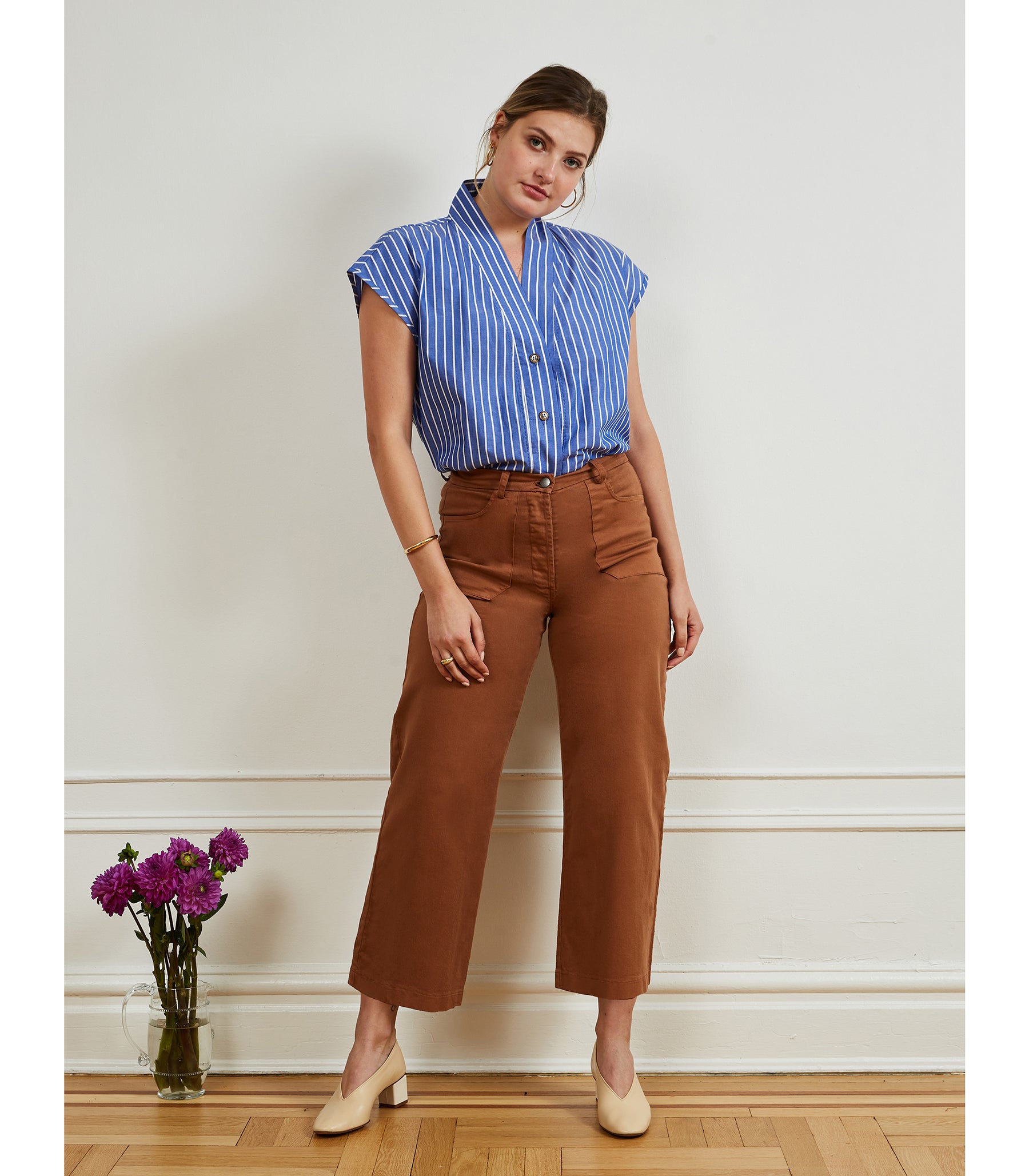 Simone Wide Crop Pants Walnut