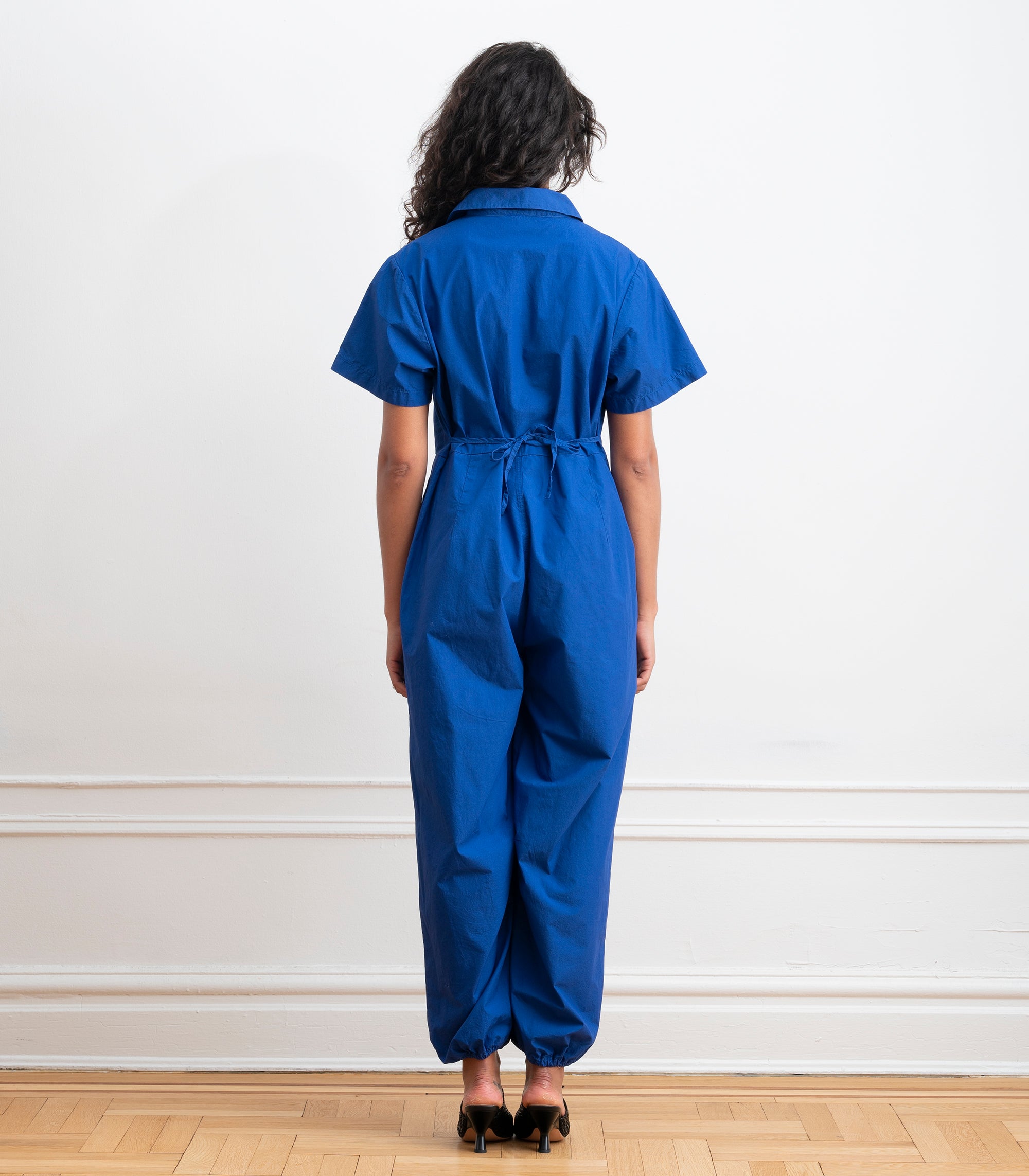 Clara Short Sleeve Parachute Leg Jumpsuit - Blueberry
