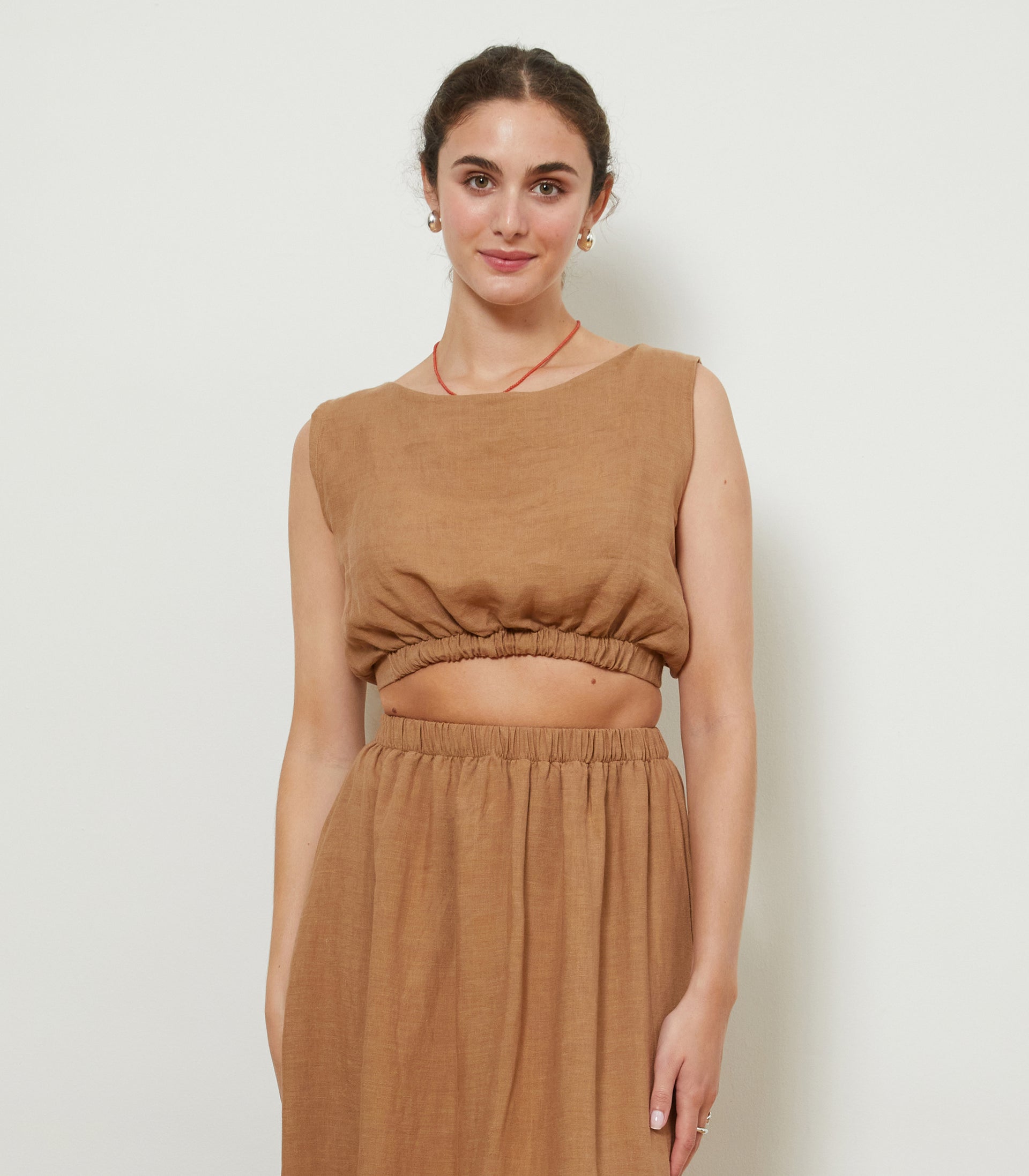 Carla Cropped Linen Top