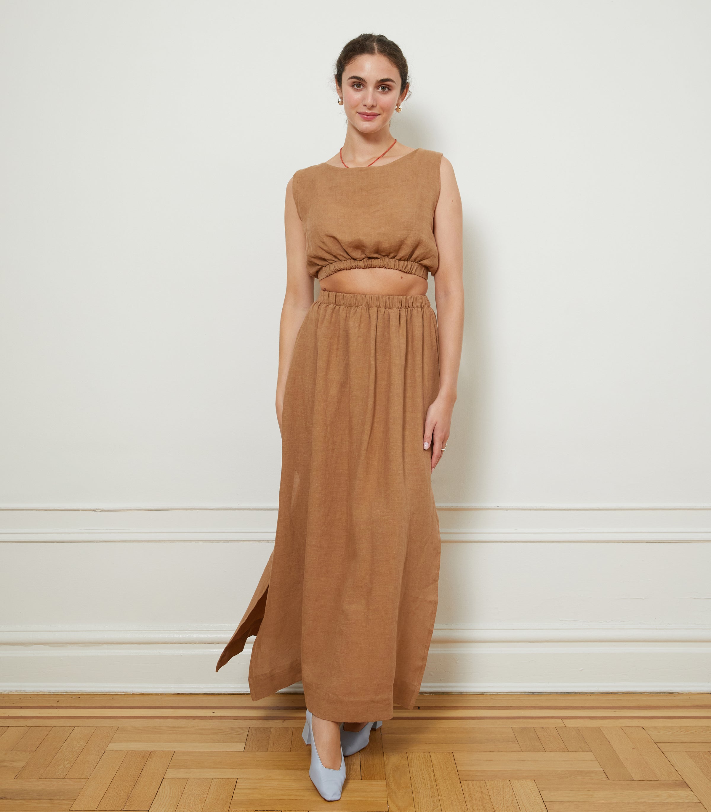 Carla Top & Rosa Skirt in Brown | LOUP x Biankalu