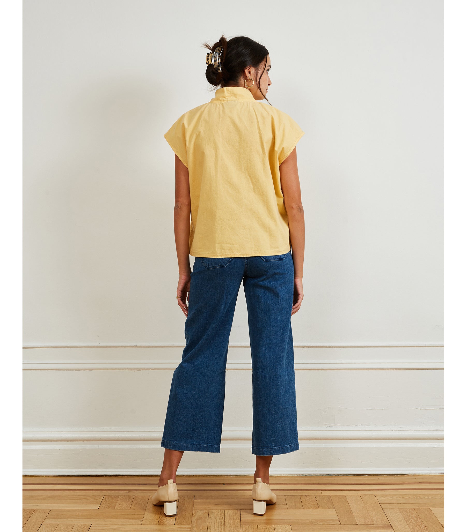 Sienna Shawl Collar Top - Butter