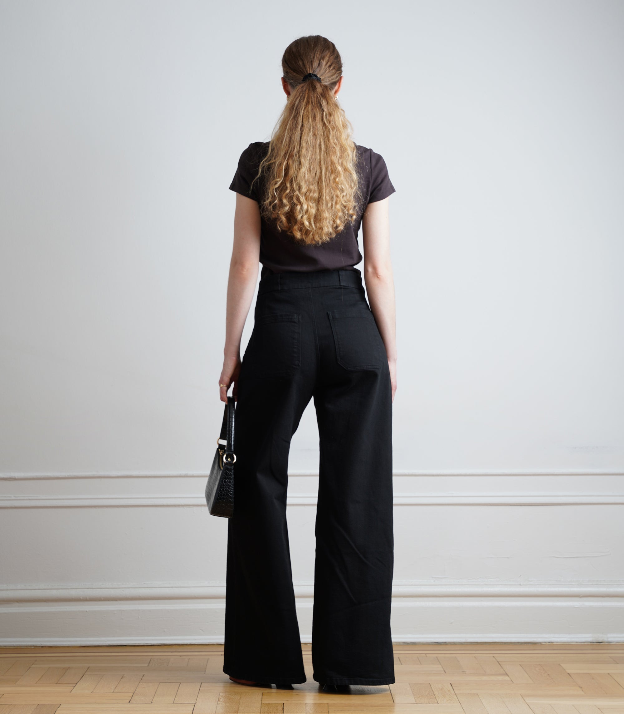 Long Sabrina Wide-Leg Pants - Black
