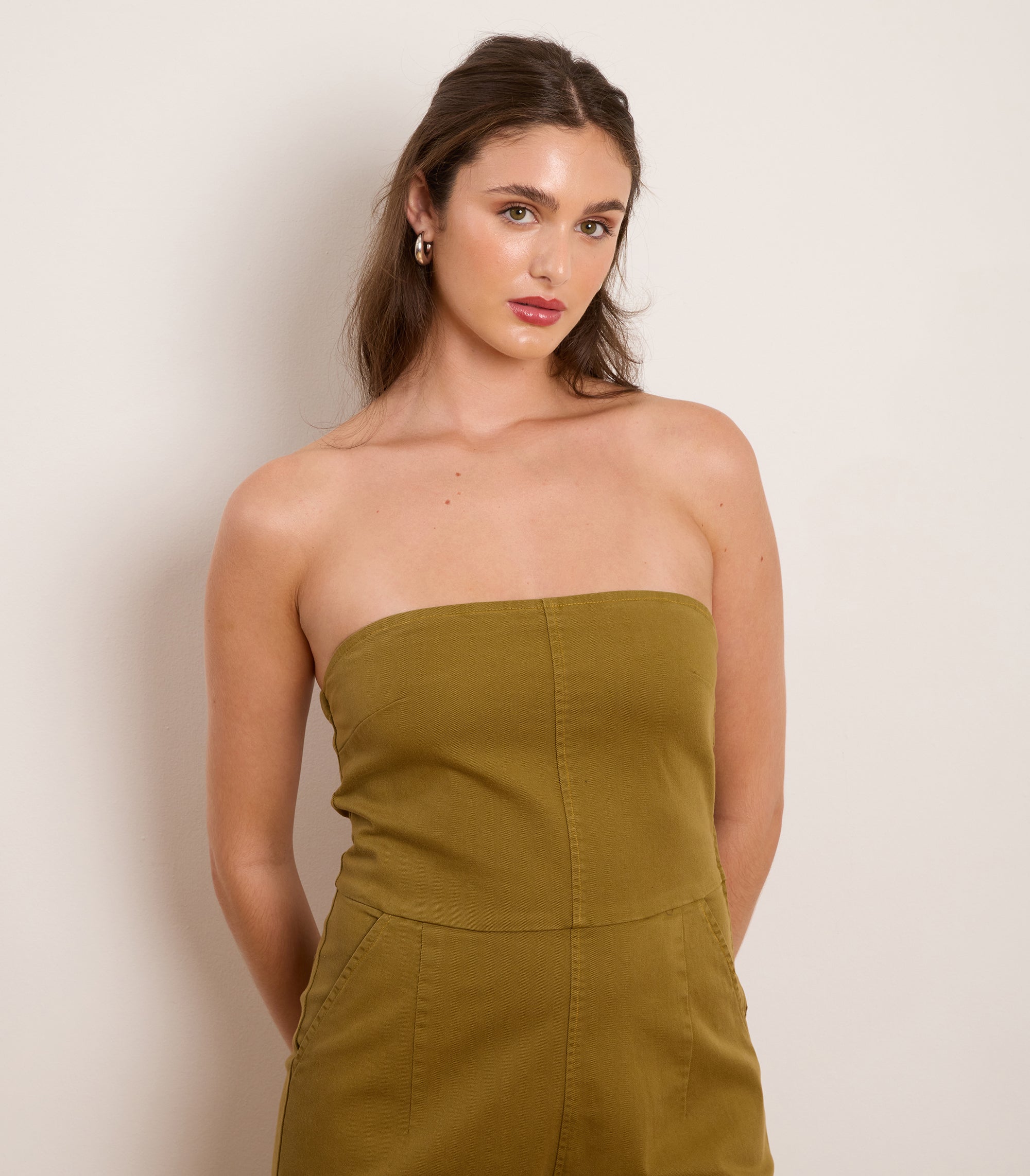 Beverly Strapless Jumpsuit - Chartreuse