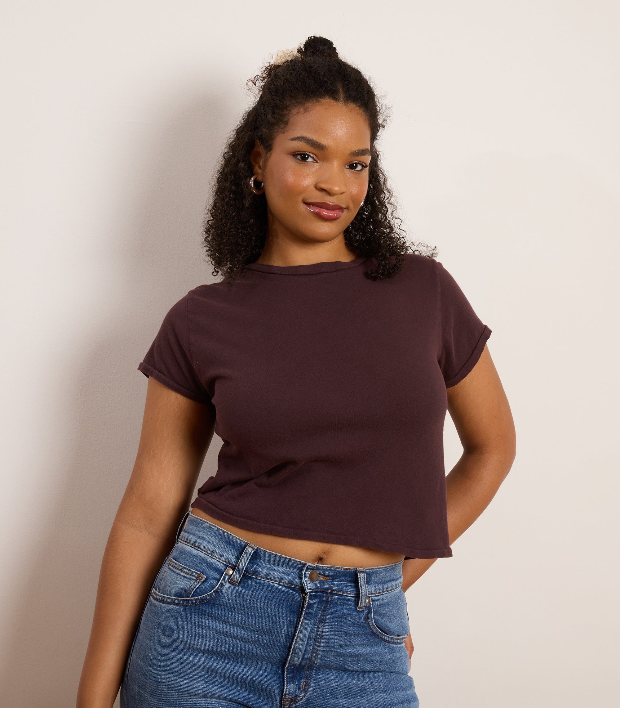 Bessette Soft Washed Tee - Dark Cocoa