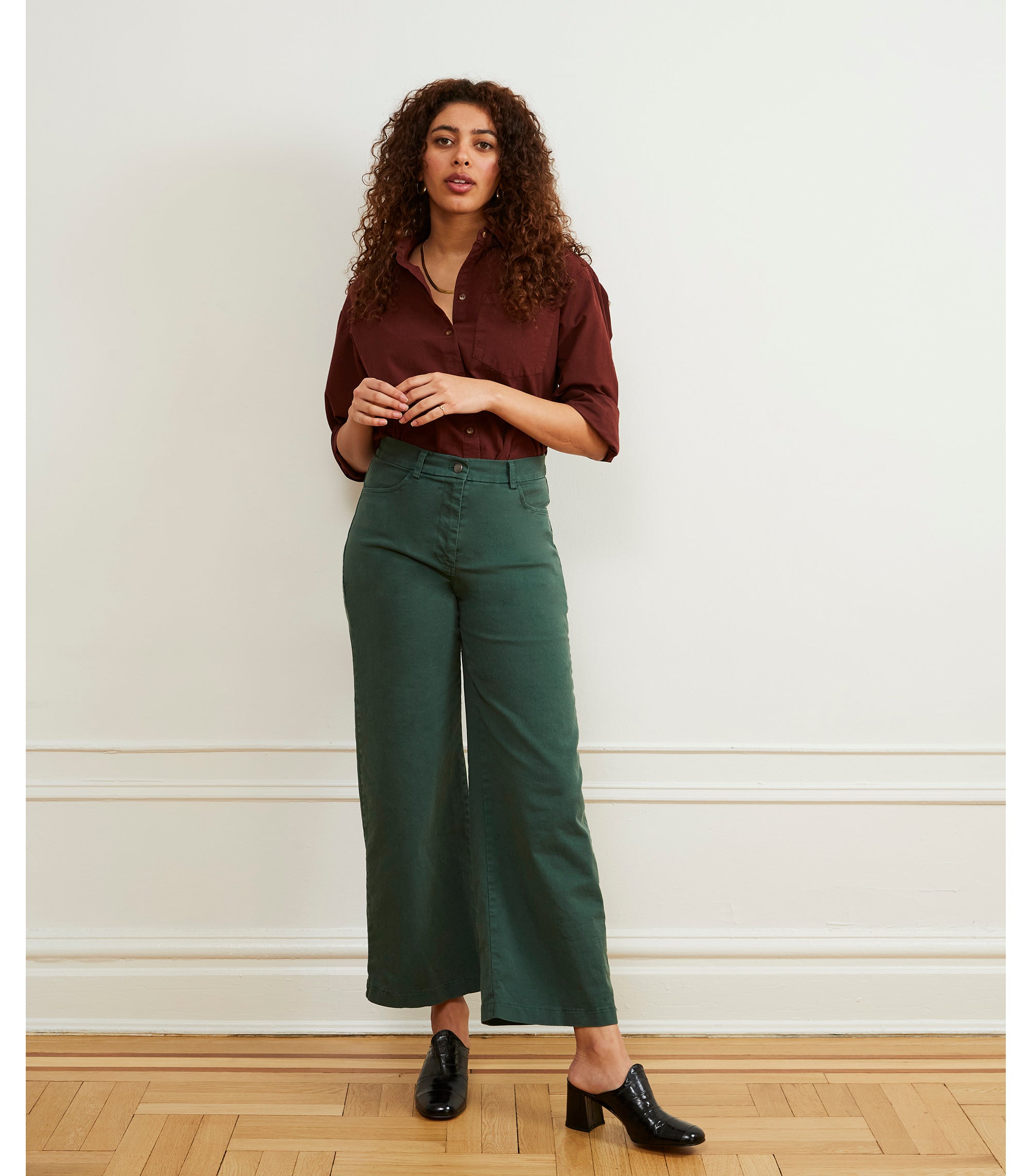 Toni Wide Ankle Pants - Hunter