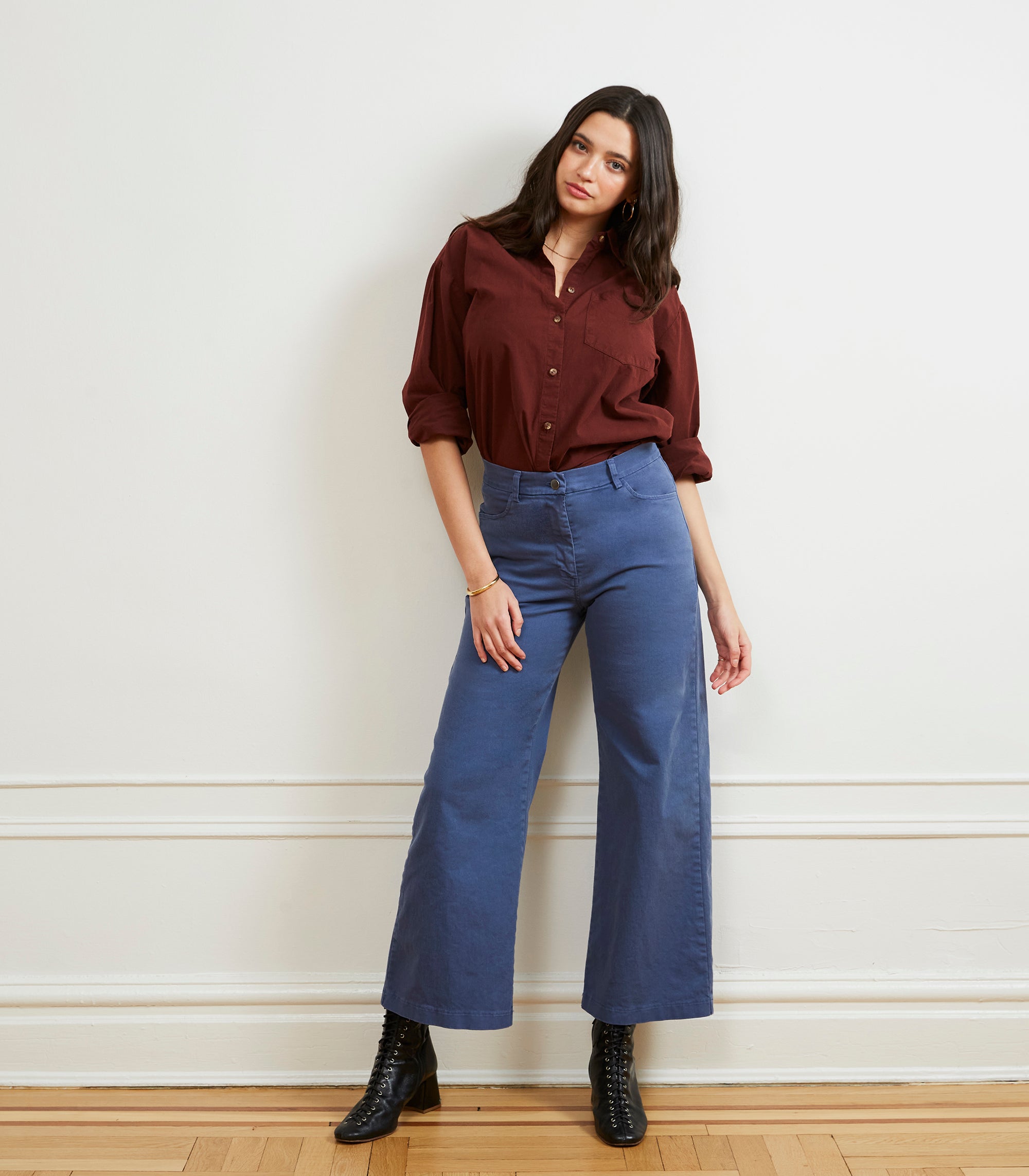 Toni Wide Ankle Pants - Yale Blue