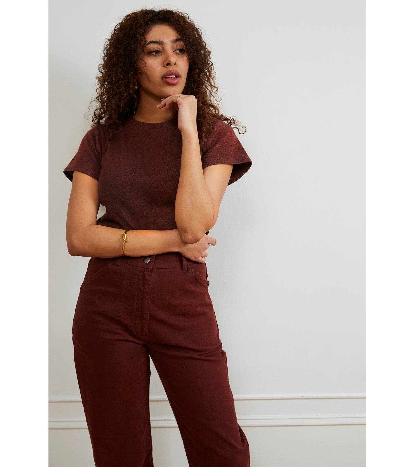 Agnes High Rise Painter Pants - Coffee