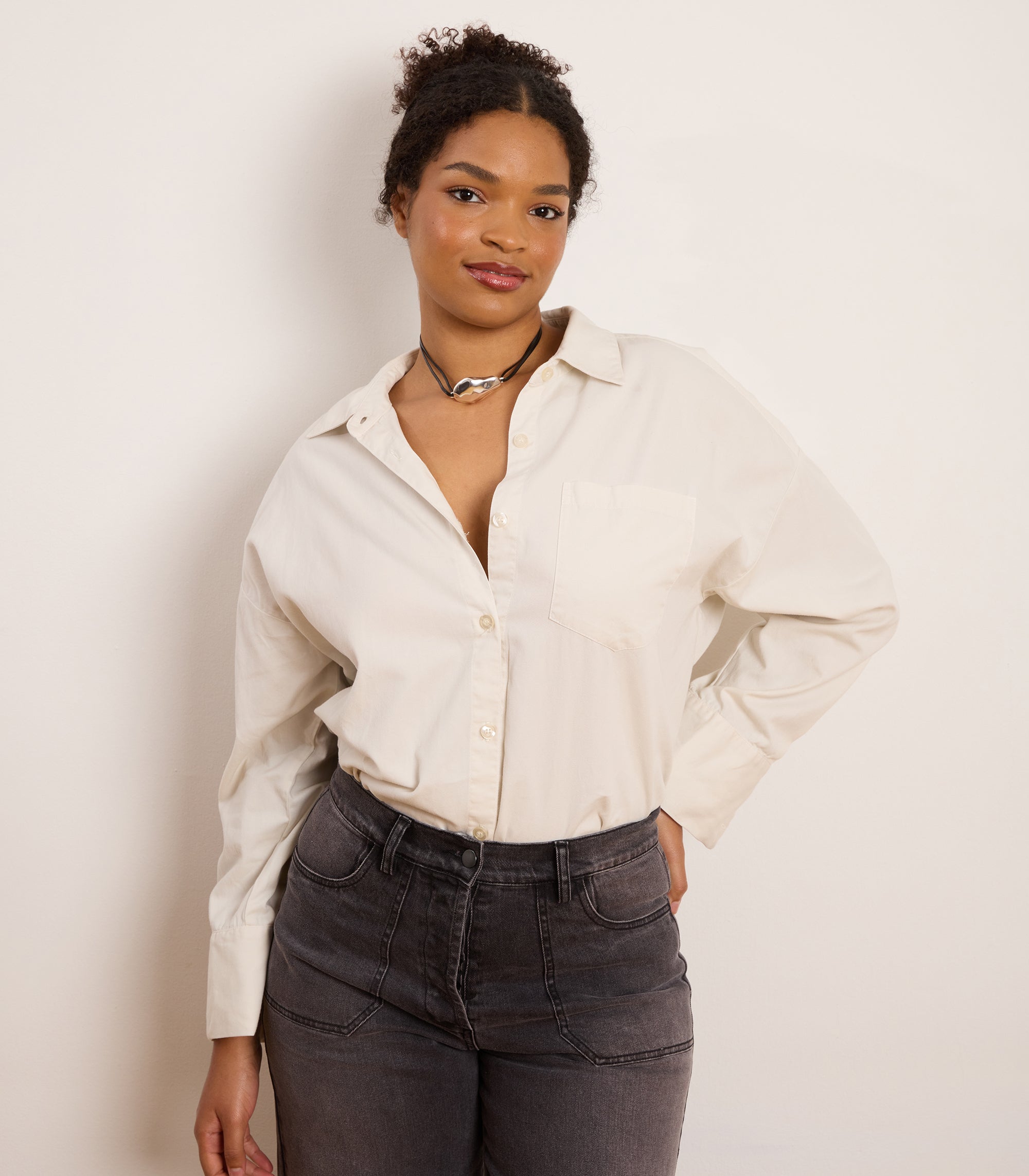 Jeans for Curvy Women | High-Rise Wide Leg Jeans | Simone Jeans - Loup