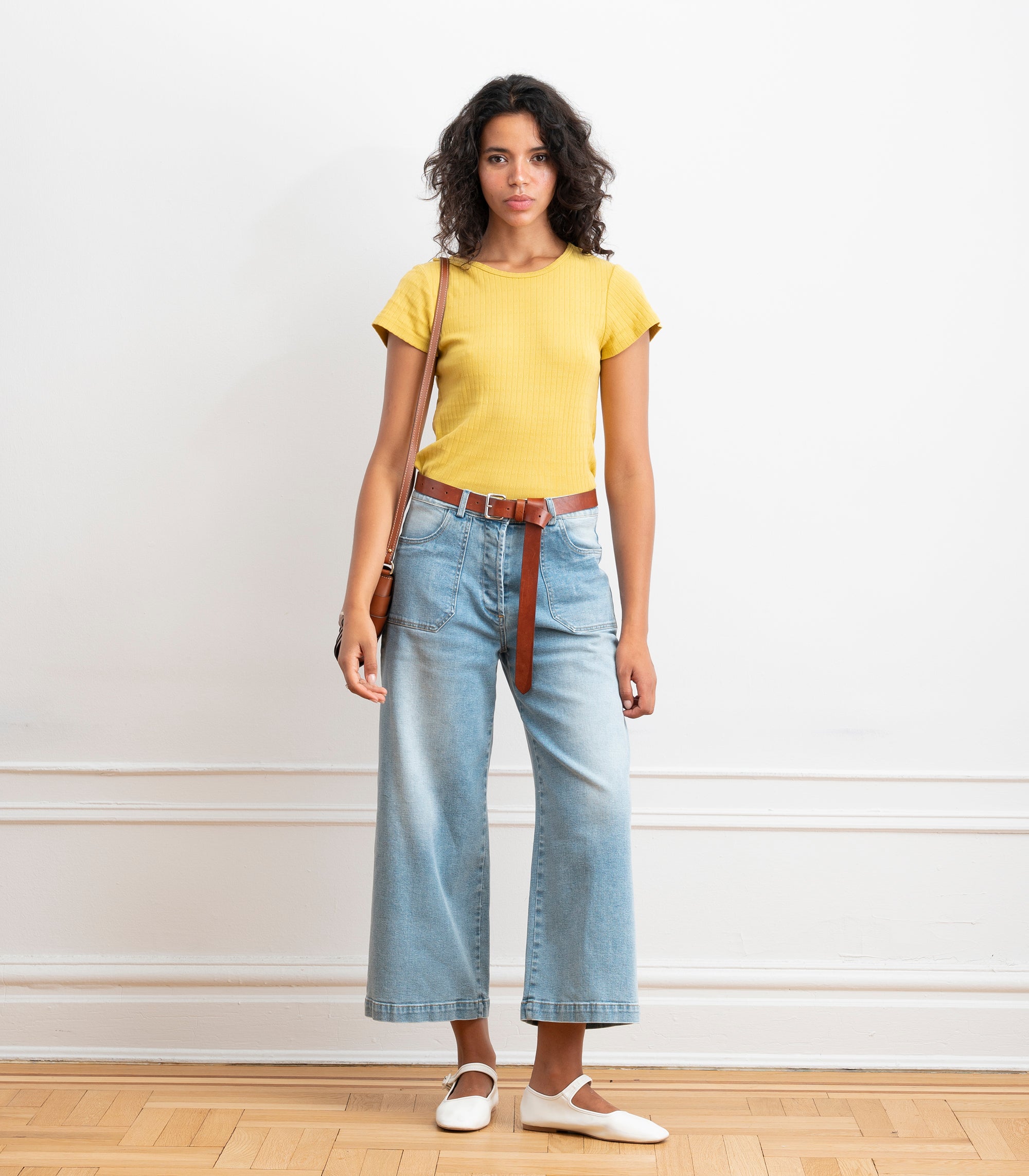 Miranda Pointelle Tee - Daffodil