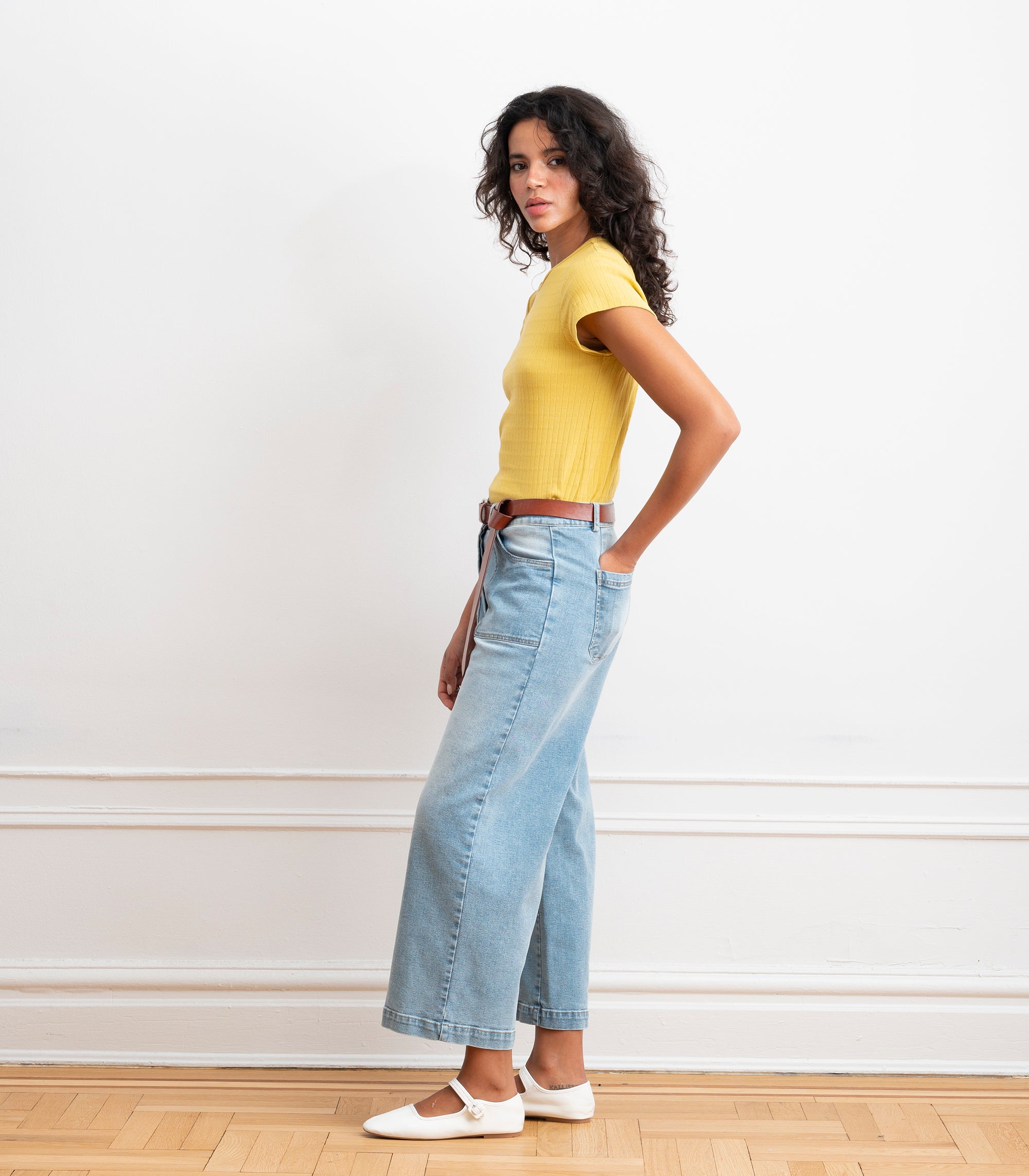 Simone Wide Crop Jeans - Kauai