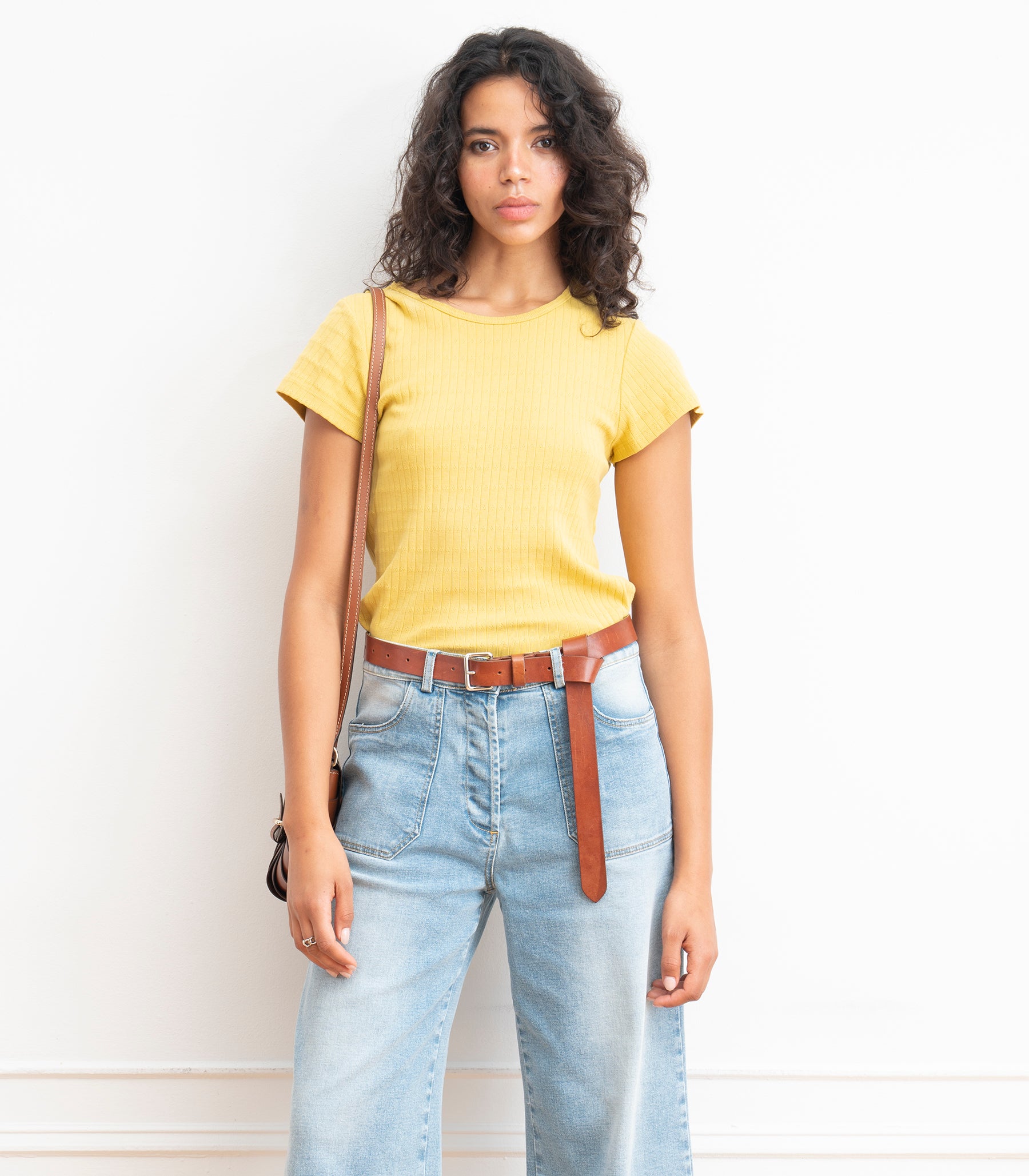 Miranda Pointelle Tee - Daffodil