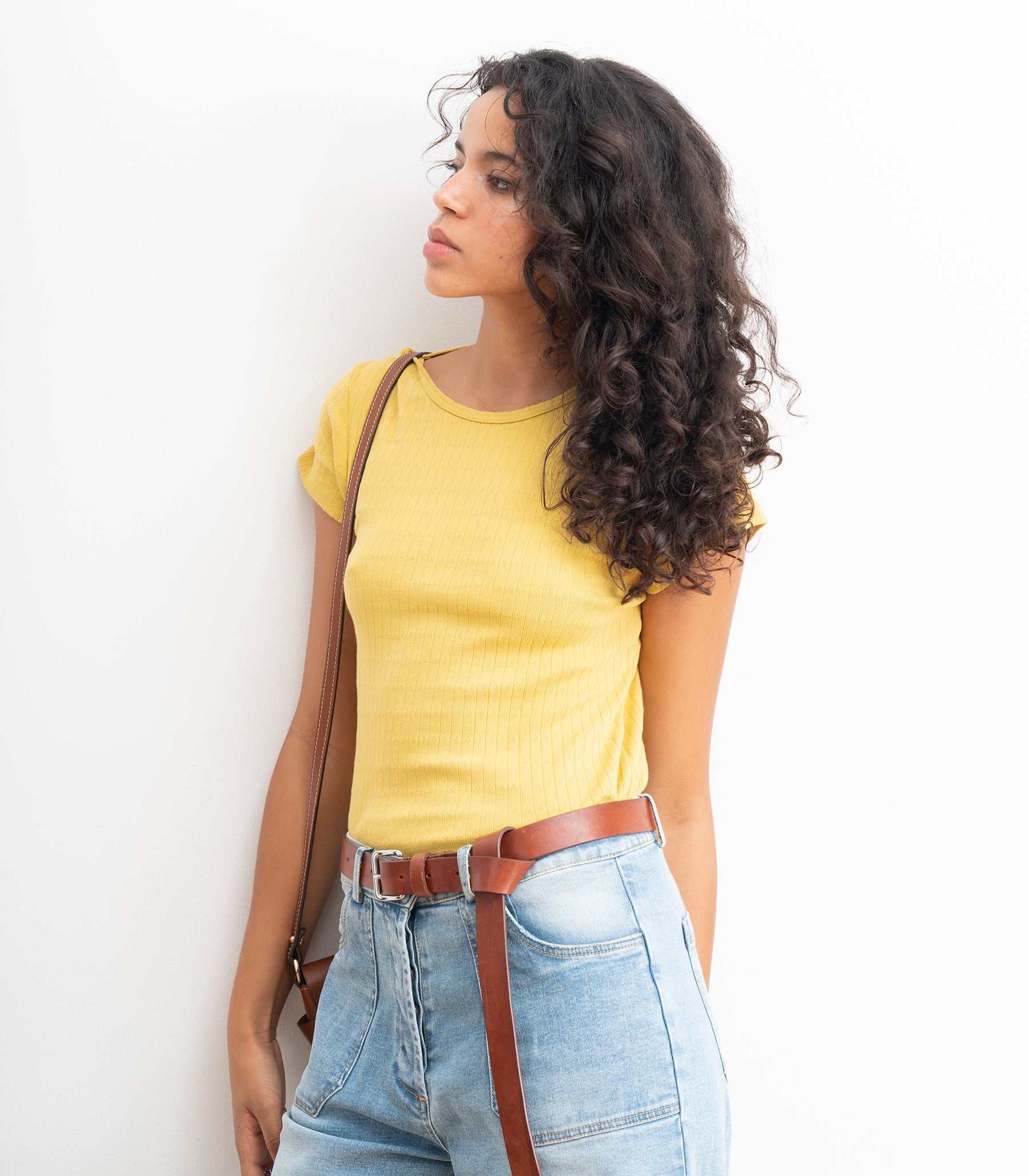 Miranda Pointelle Tee - Daffodil