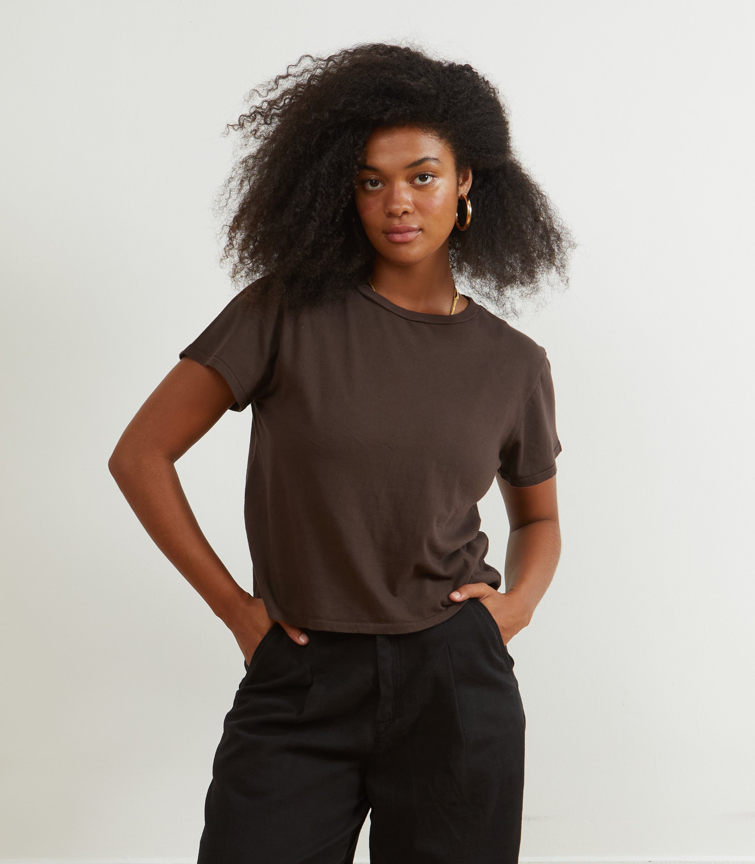 Bessette Soft Washed Tee - Espresso