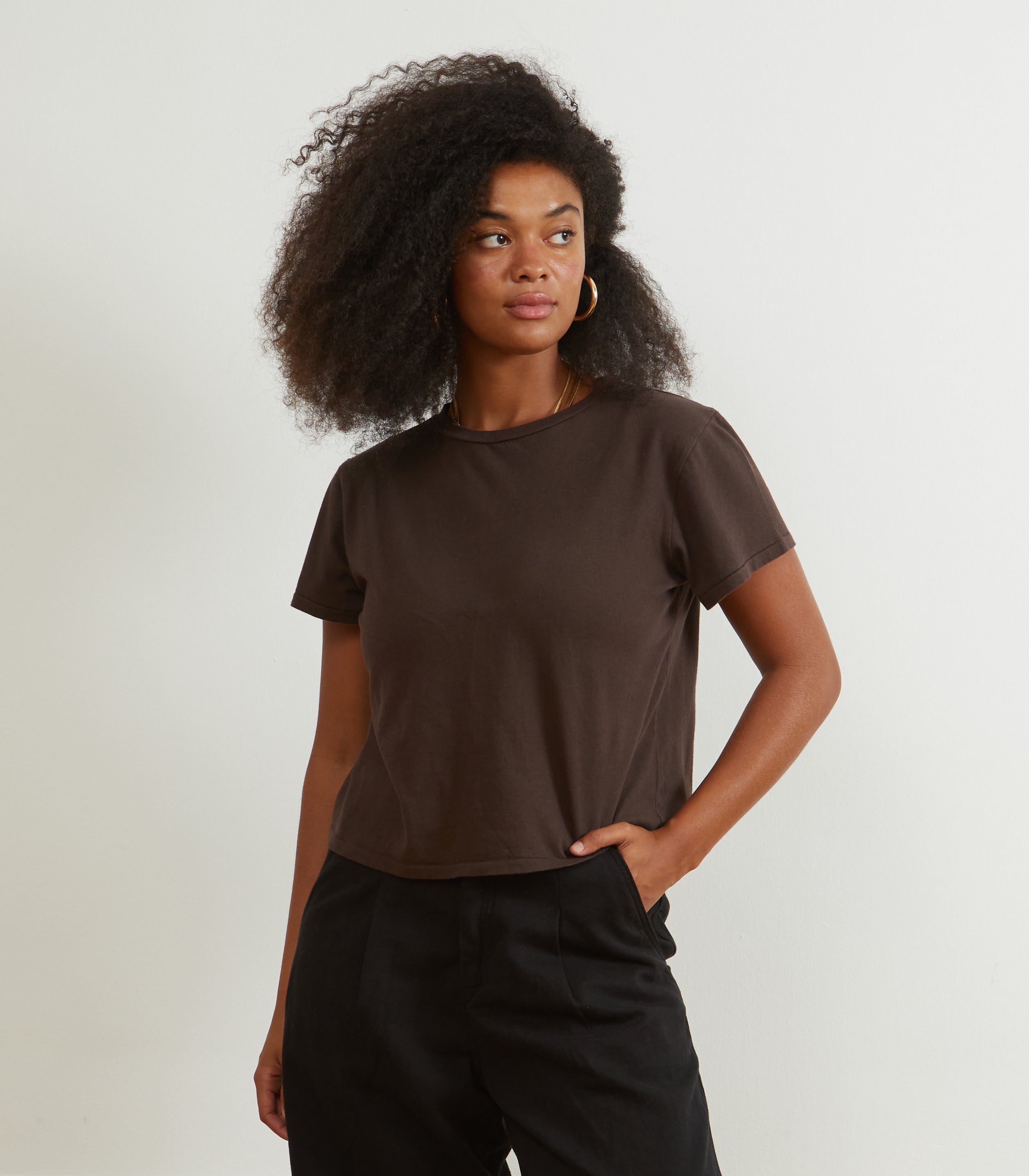 Bessette Soft Washed Tee - Espresso