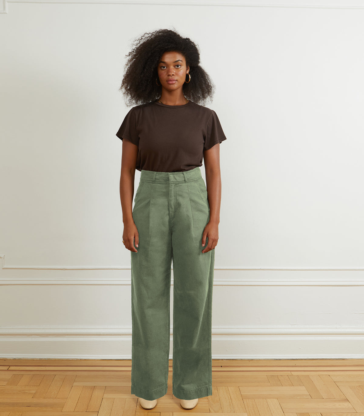 Jack Pleated Wide Leg Trousers Cardamom