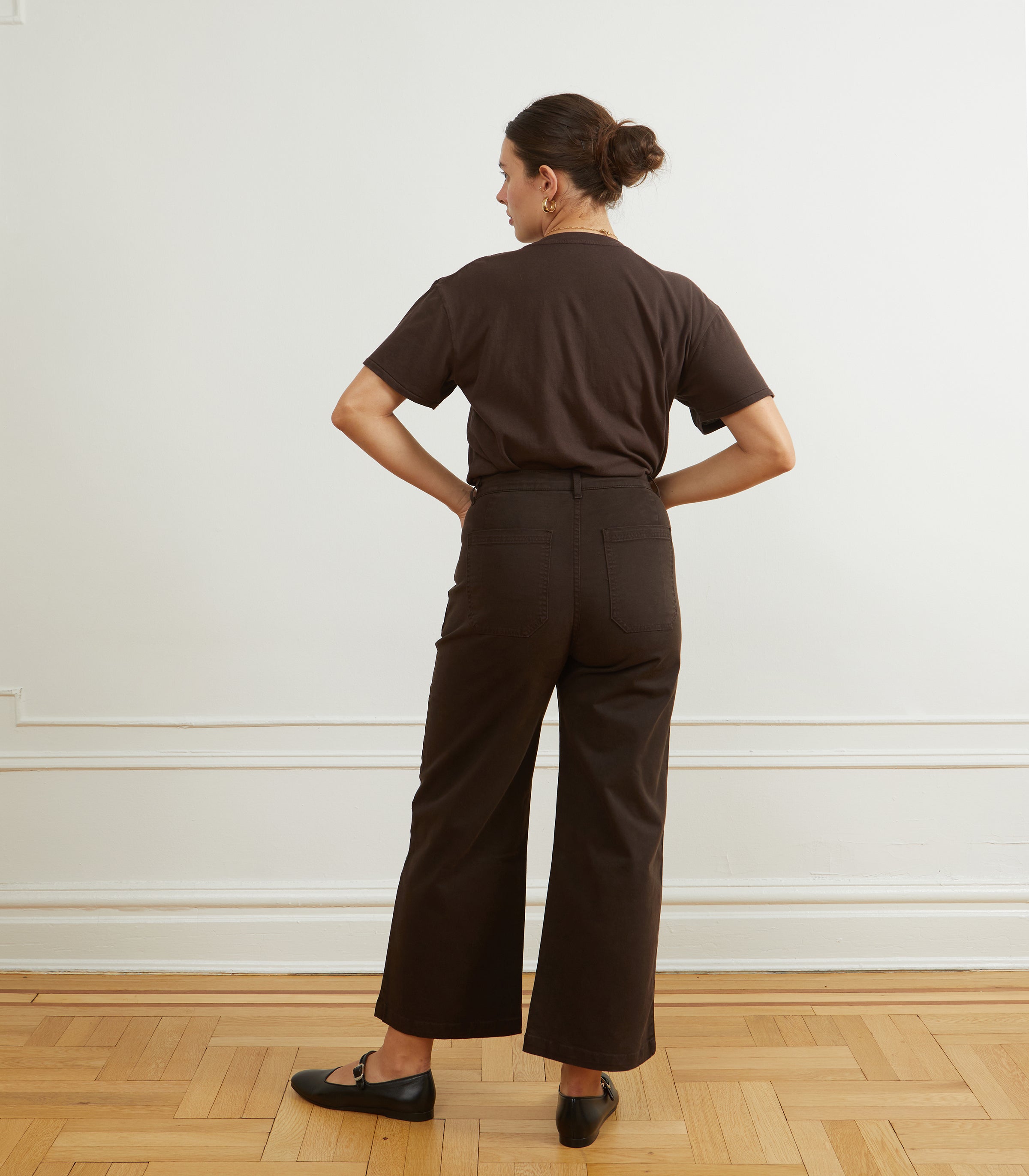 Simone Wide Crop Pants - Espresso