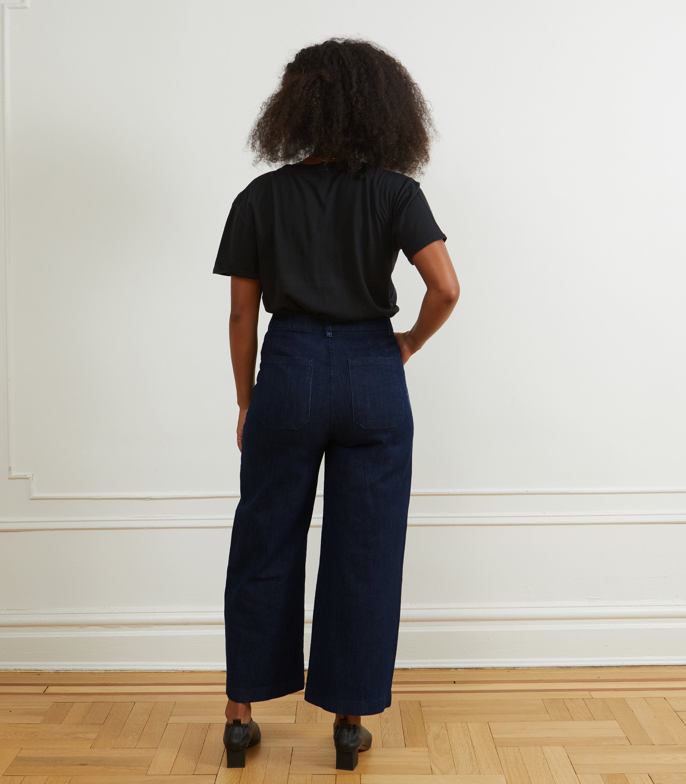 Simone Wide Crop Jeans - Extra Dark Indigo