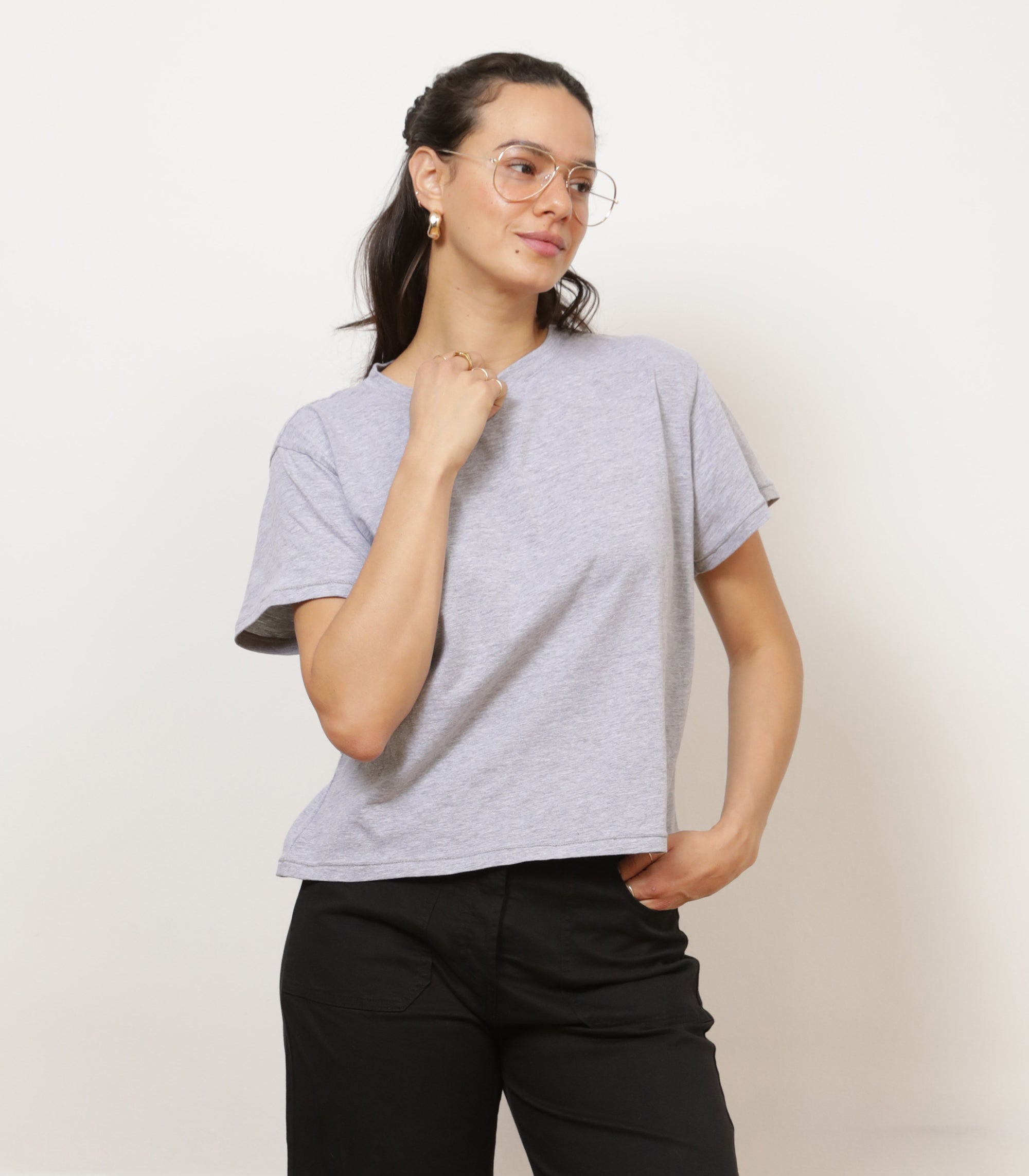 Bessette Soft Washed Tee - Heather Gray