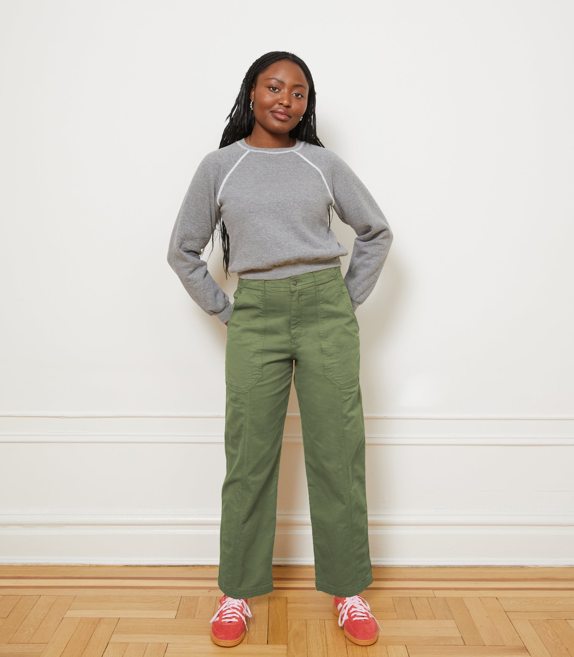 Jess Relaxed Seamed Trousers Pistachio