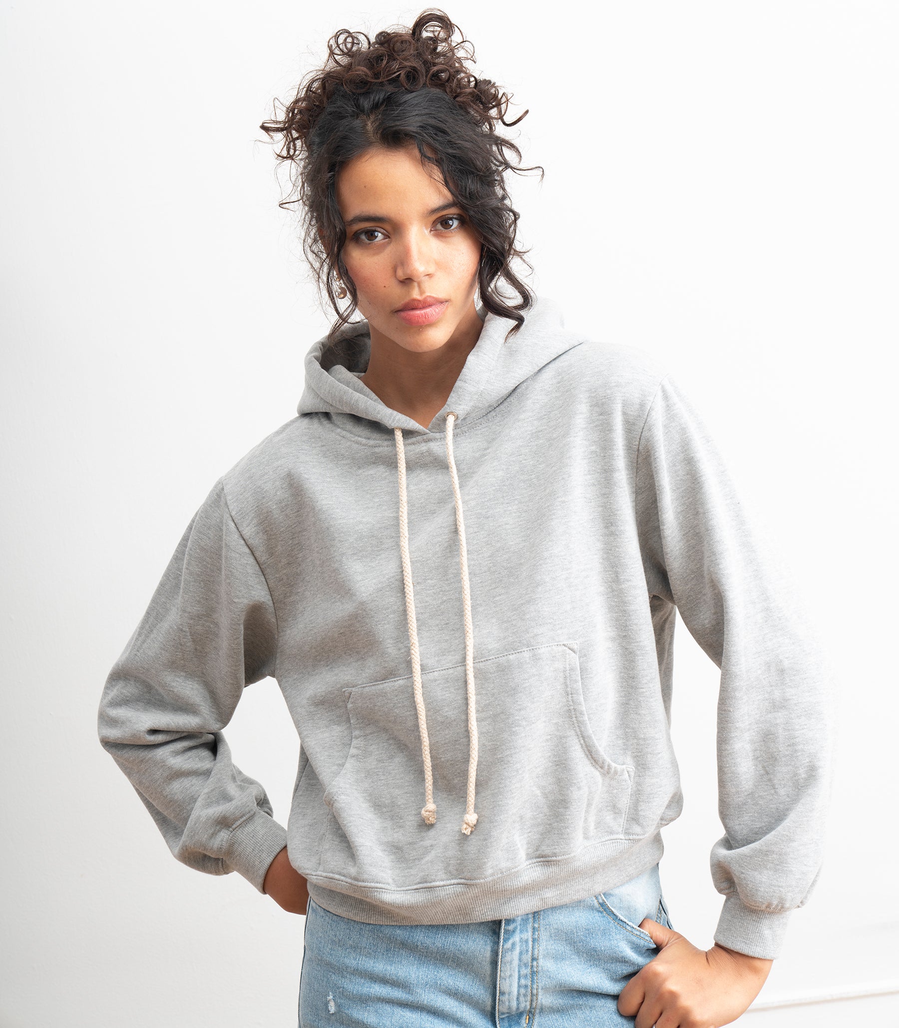 Gemma Washed Hooded Sweatshirt - Heather Gray