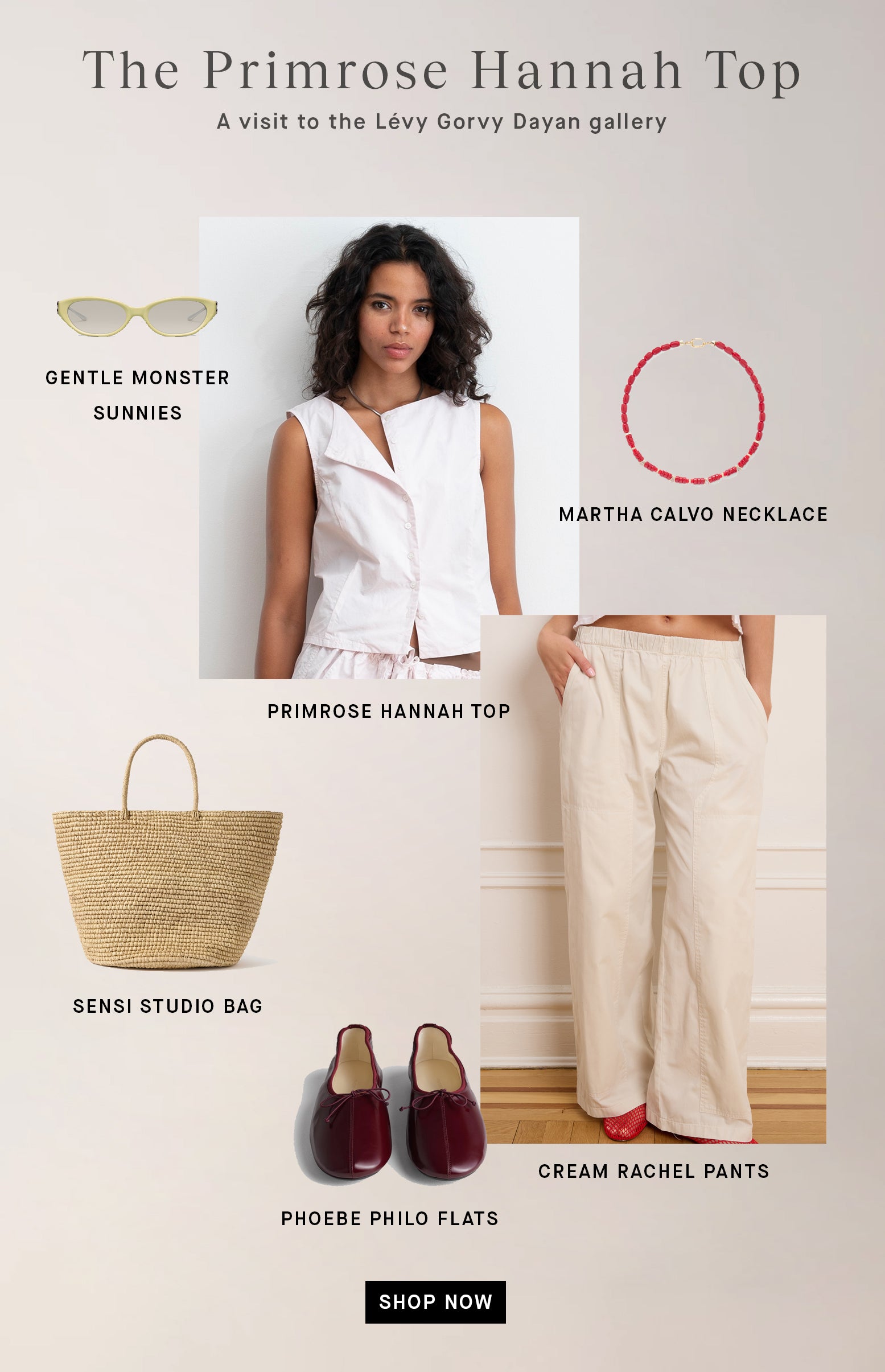 Hannah Cropped Tie Vest - Primrose