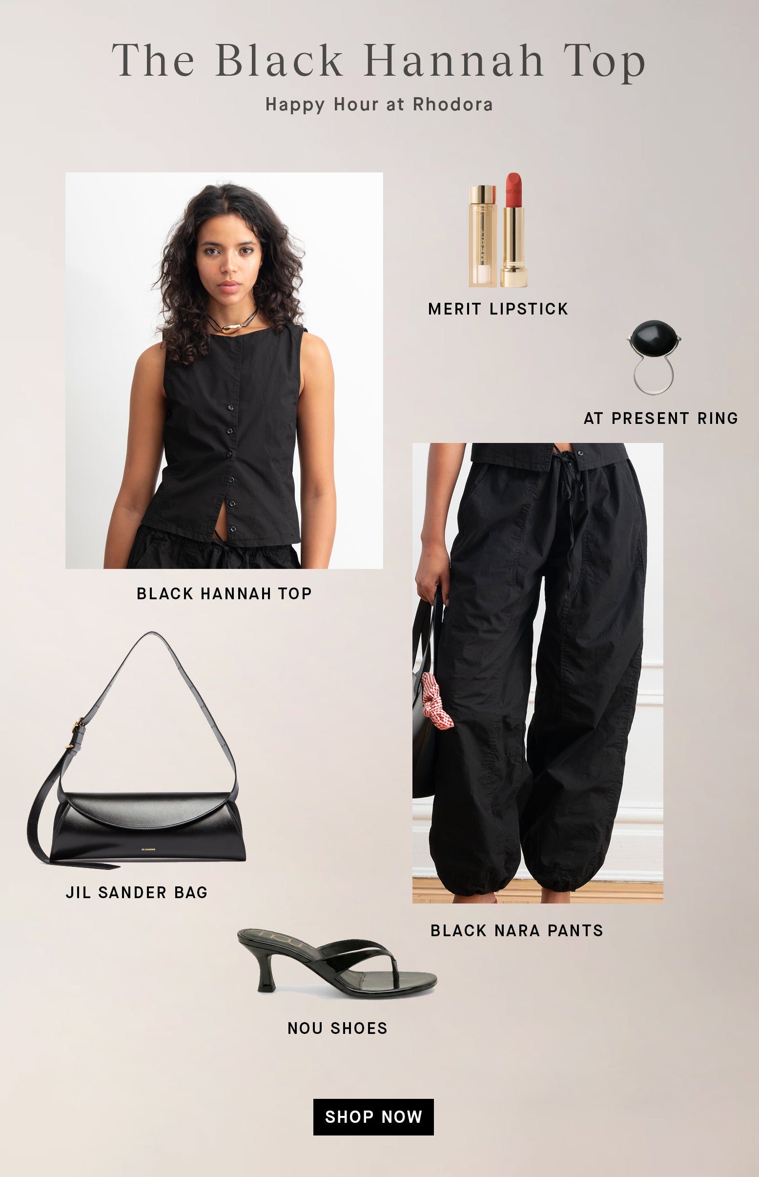 Hannah Cropped Tie Vest - Black