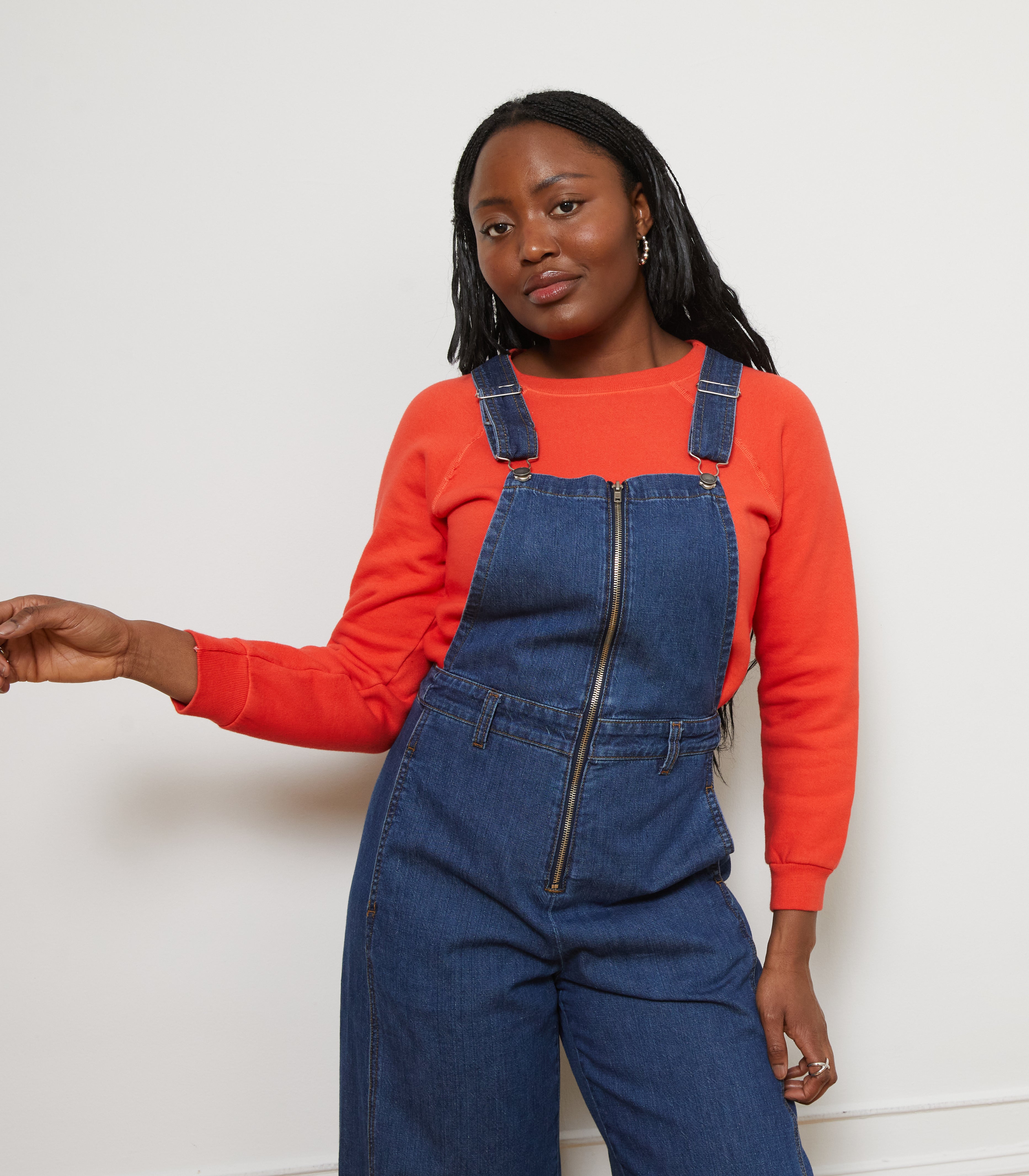 Madelyn Zip Front Overalls - Indigo | LOUP