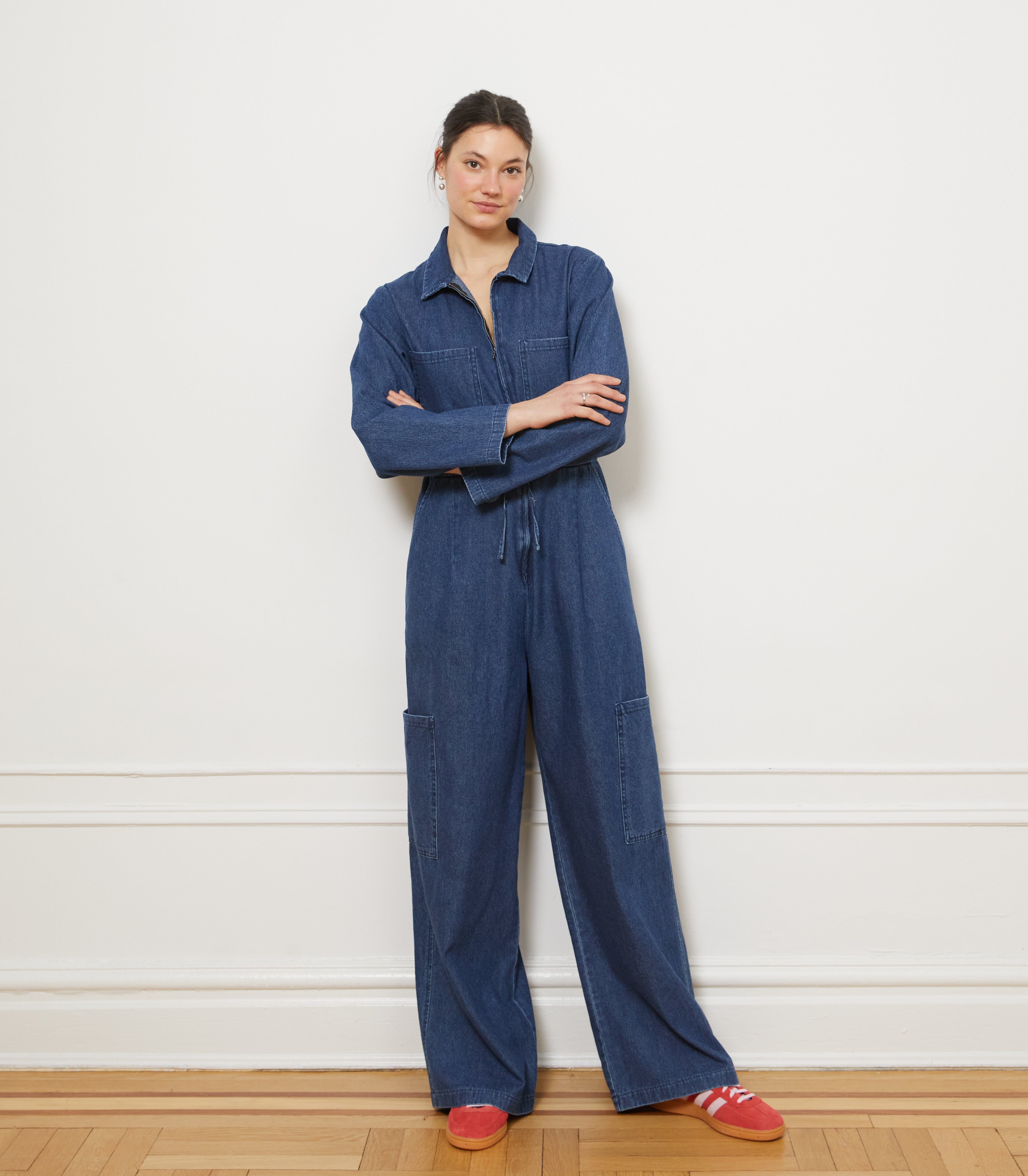 Spencer Cargo Zip Jumpsuit - Indigo