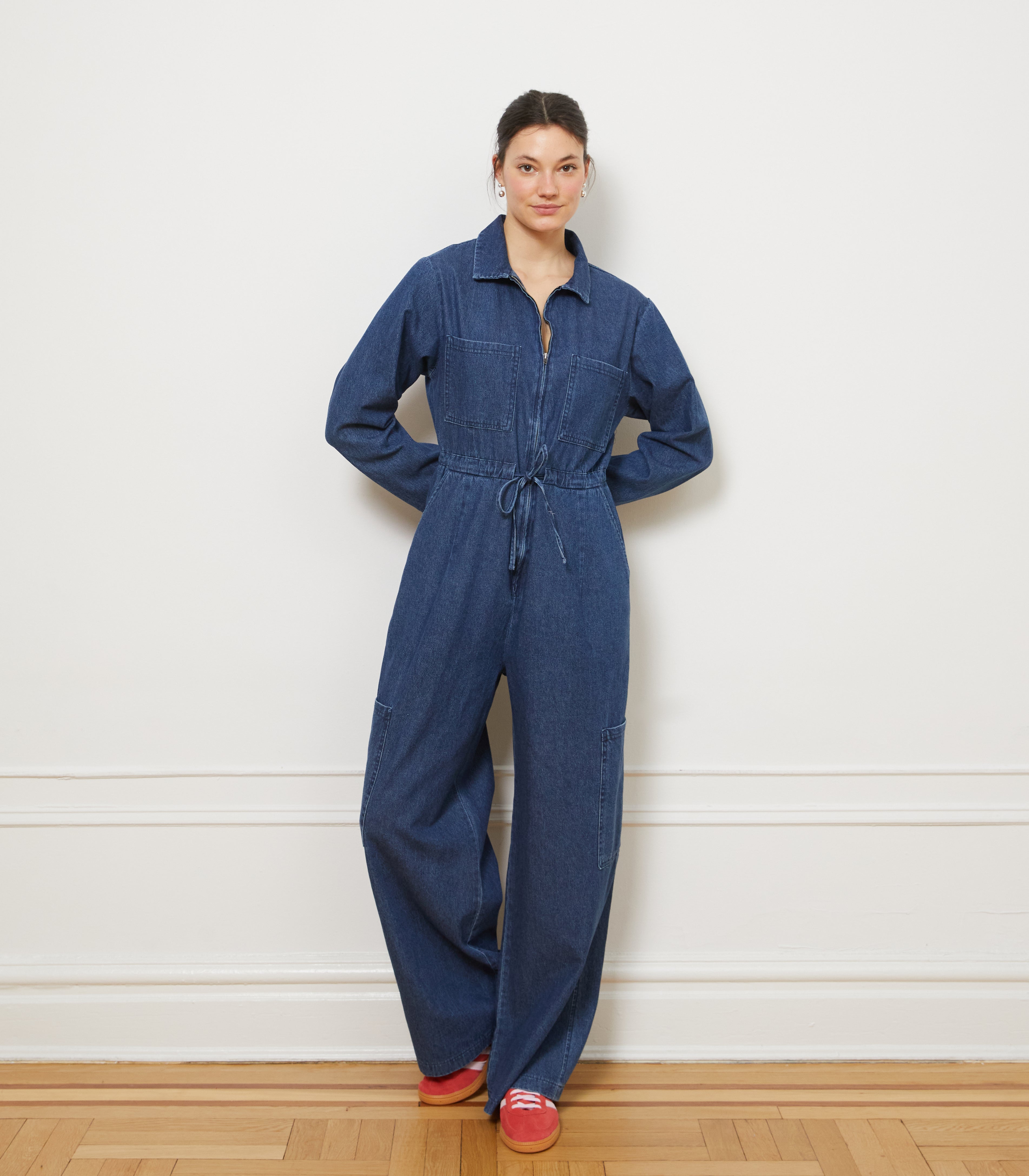 Spencer Cargo Zip Jumpsuit - Indigo