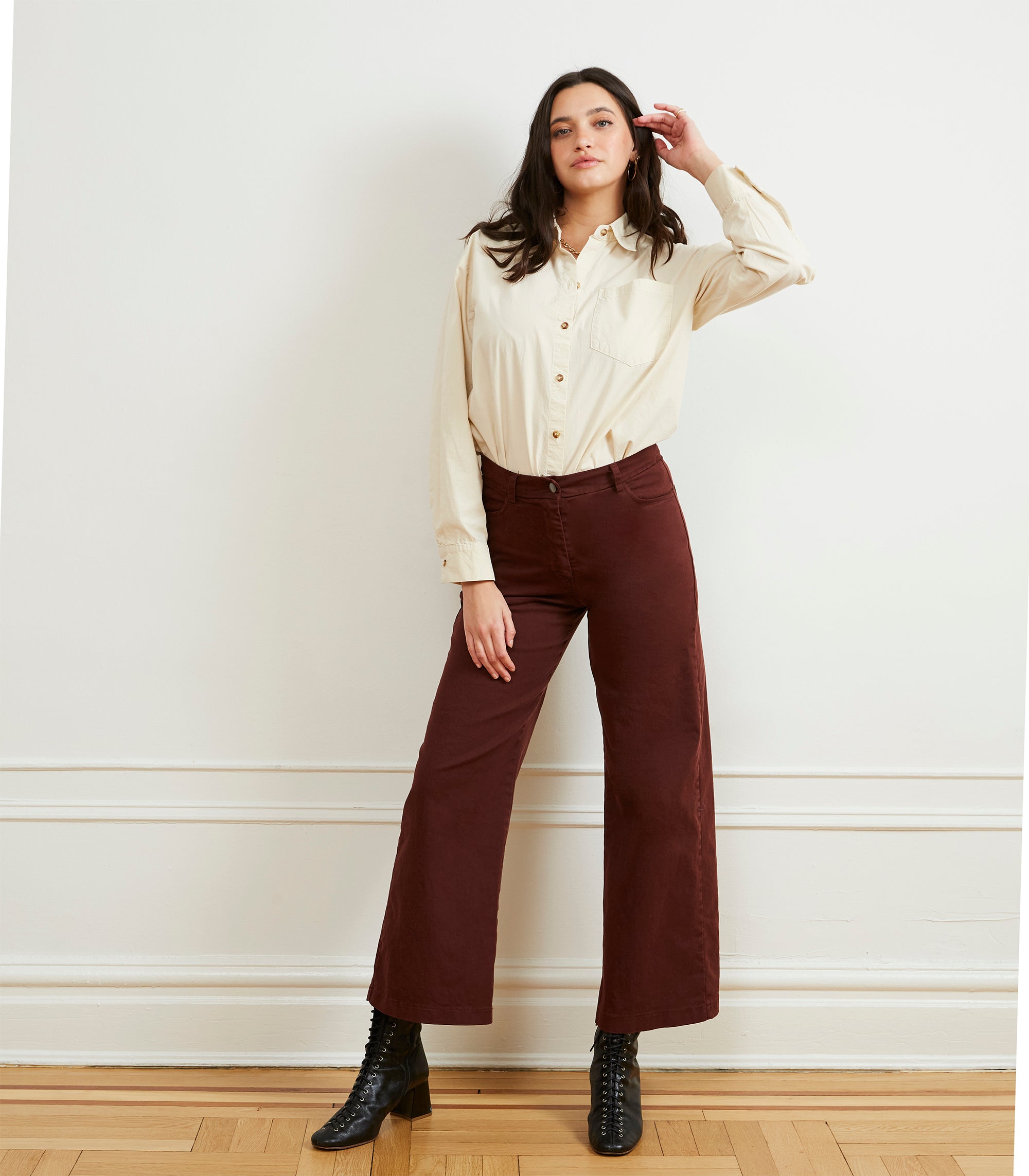 Toni Wide Ankle Pants - Coffee