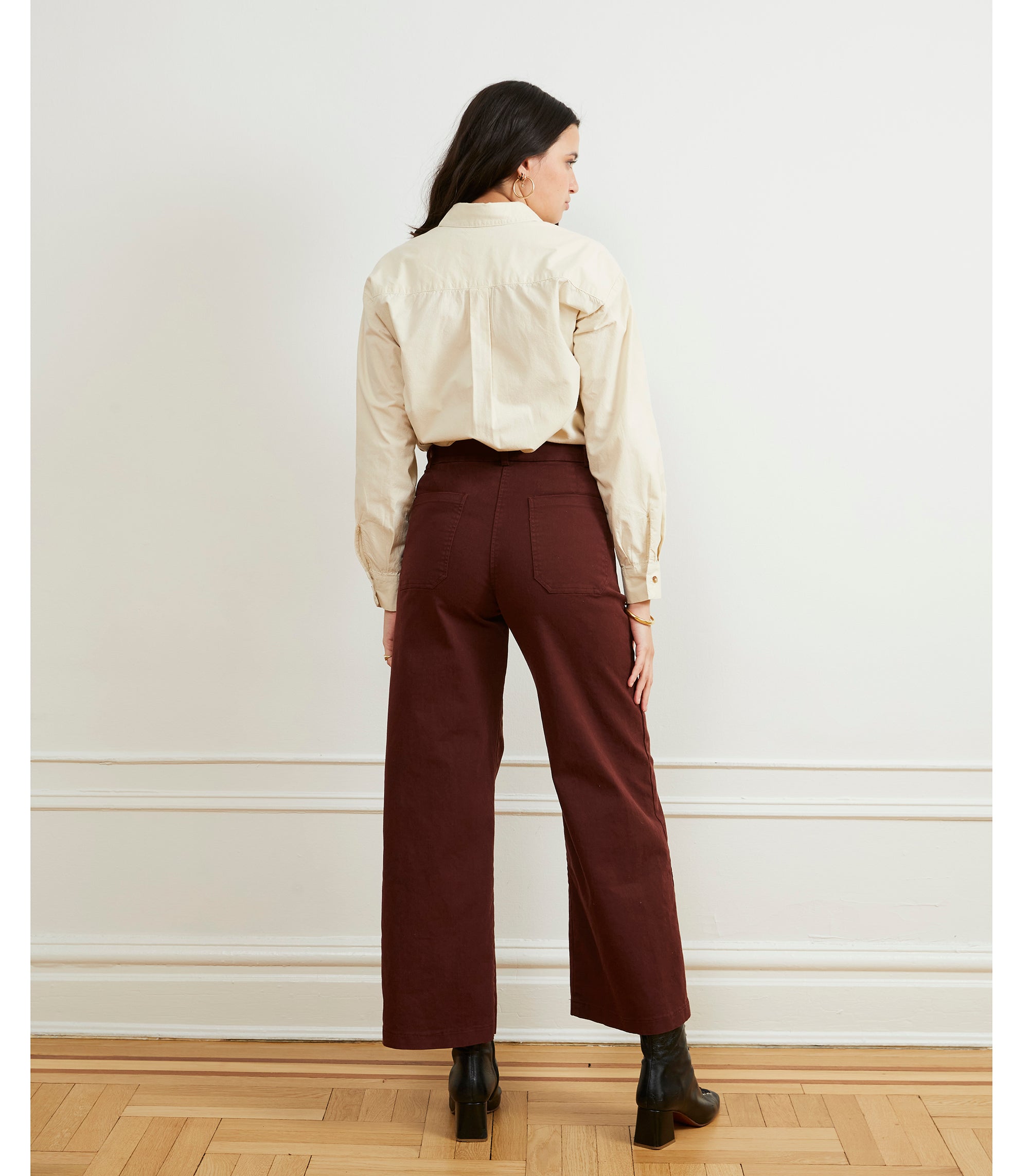 Toni Wide Ankle Pants - Coffee