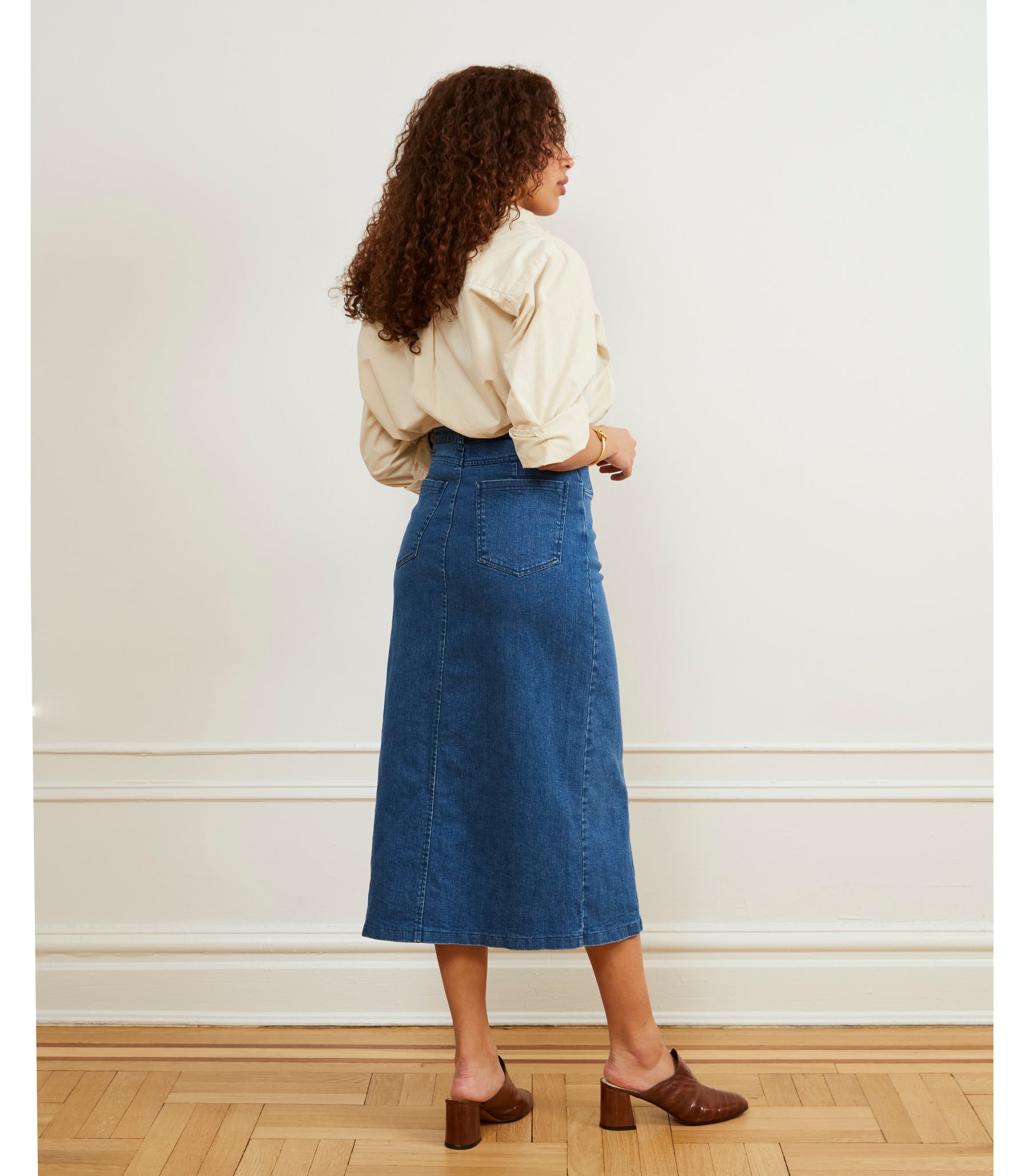 Monica Denim Midi Skirt - Indigo