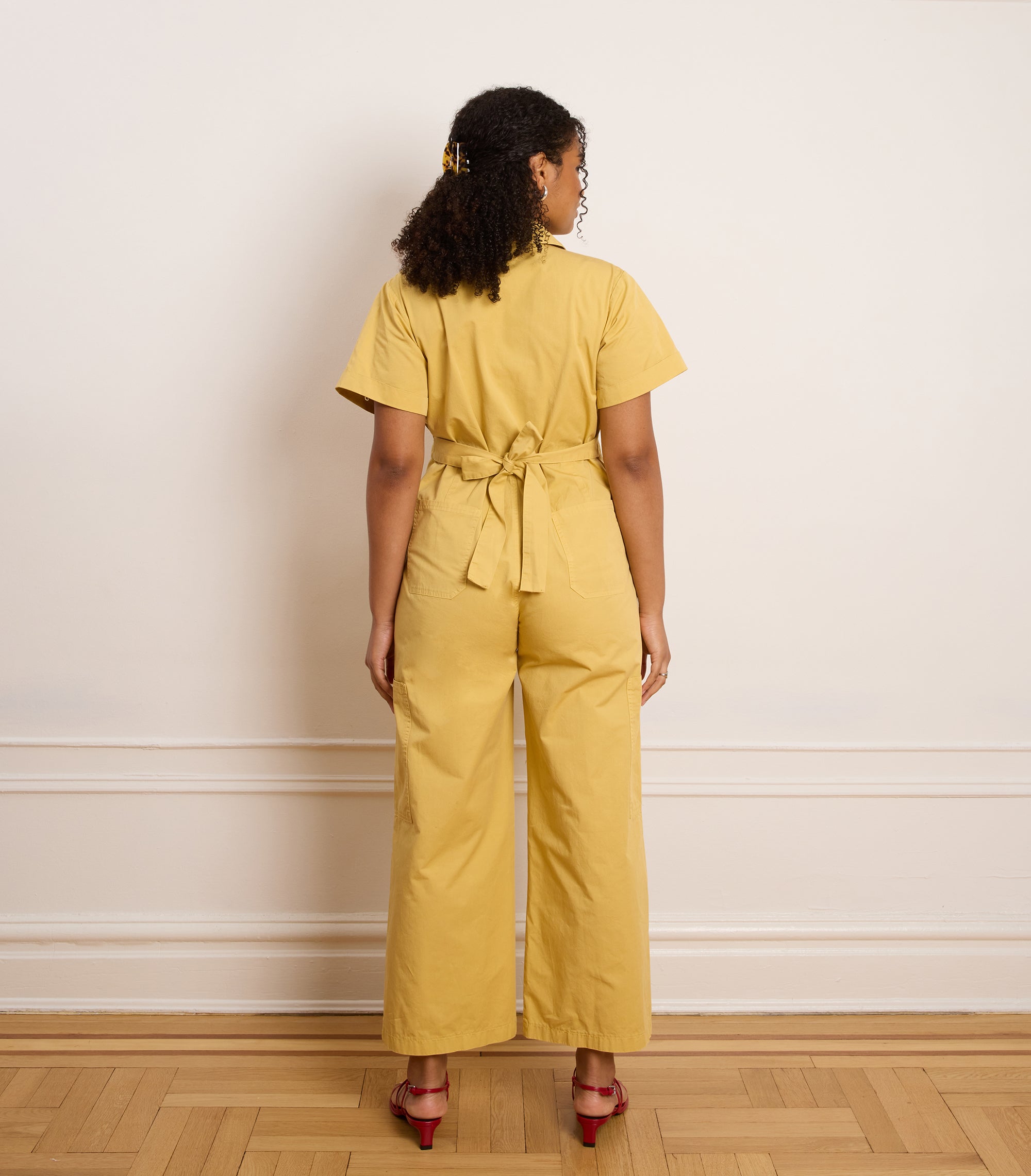 Bella Short Sleeve Cargo Jumpsuit - Burnt Khaki