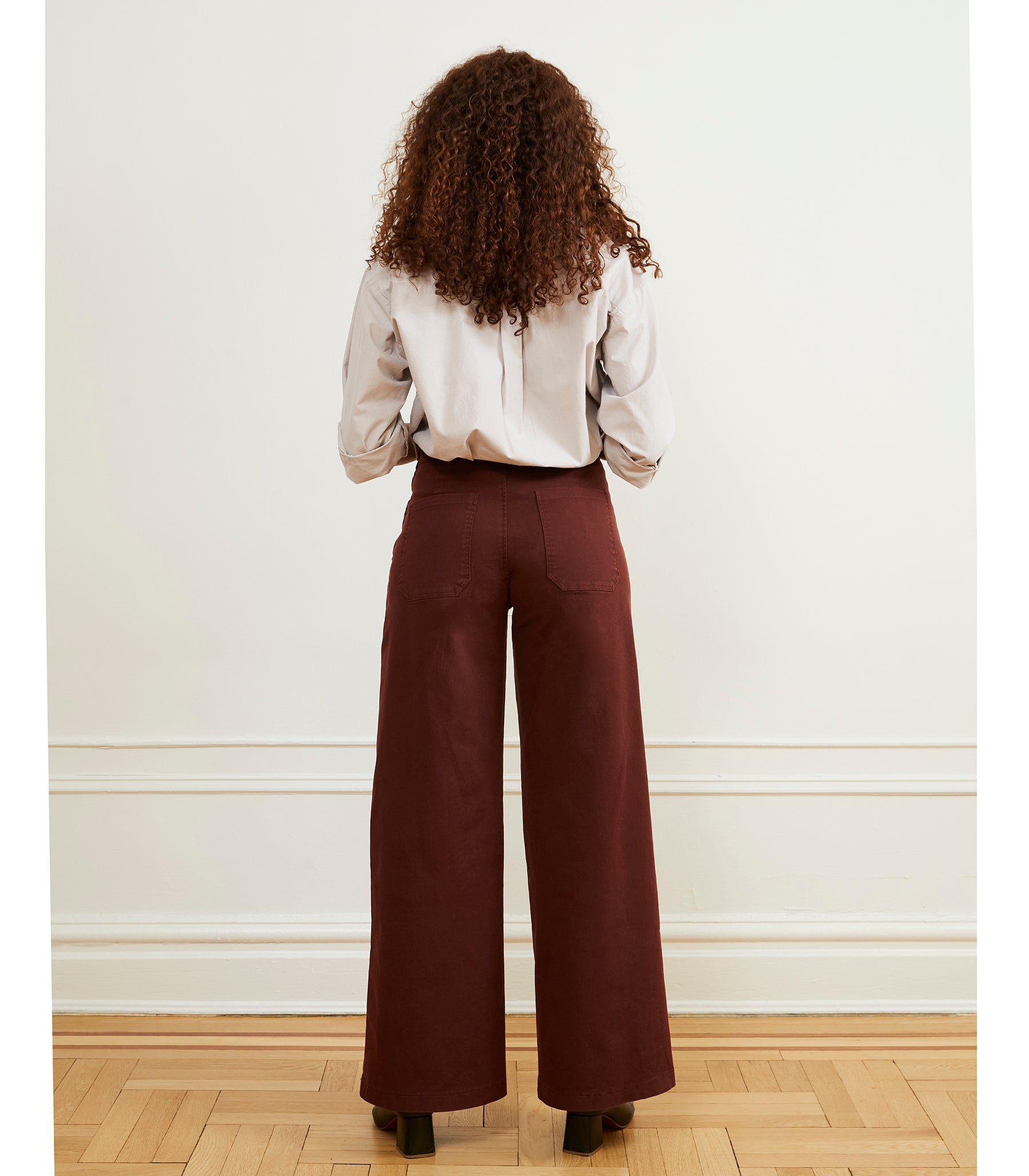 Long Sabrina Wide-Leg Pants - Coffee