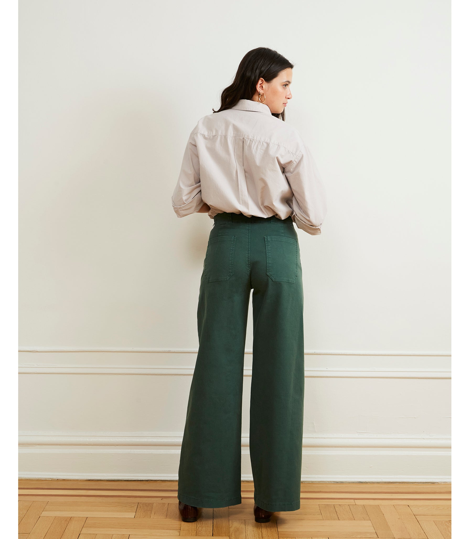 Long Sabrina Wide-Leg Pants - Hunter