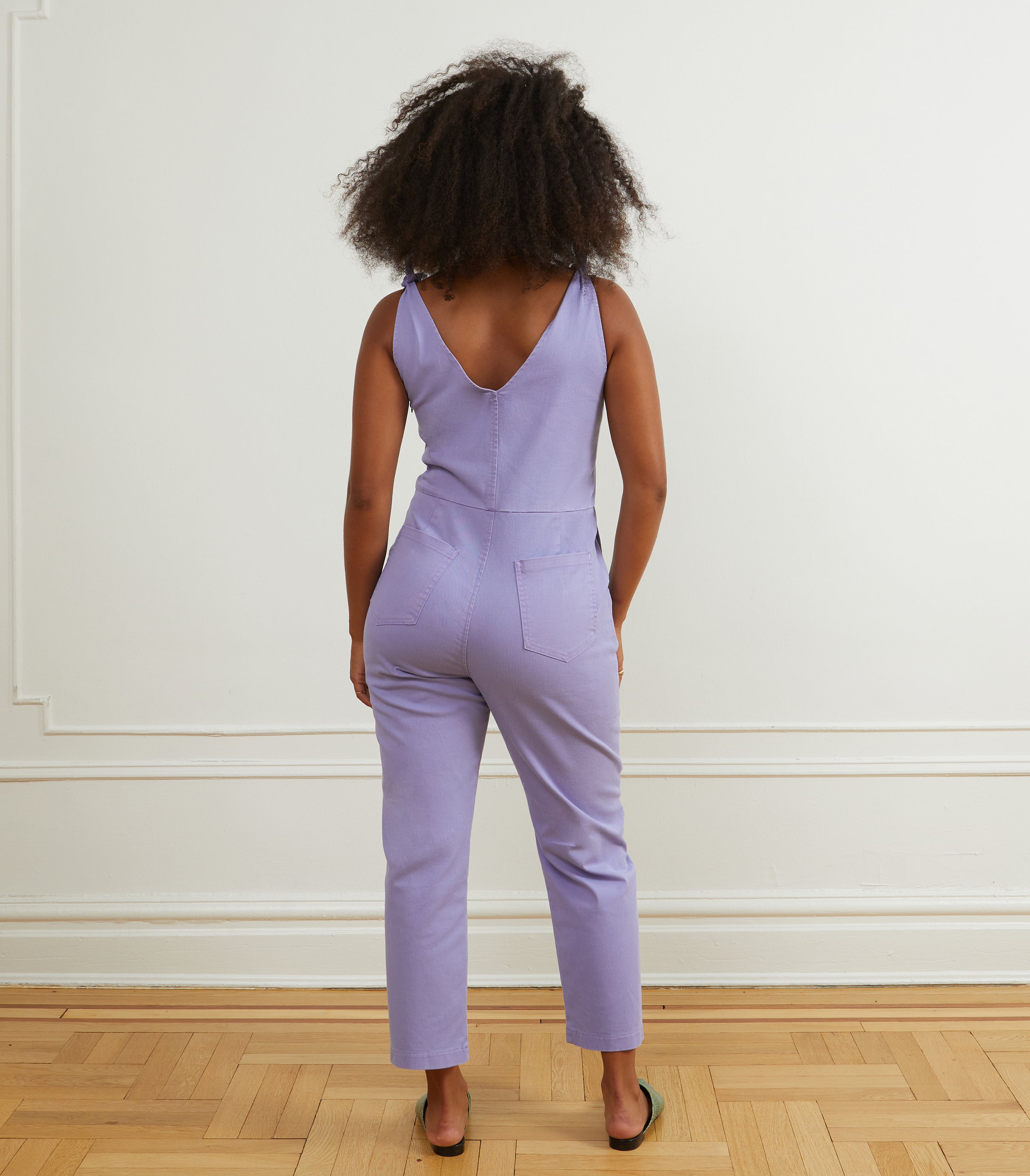 Slate Tie Strap Coveralls - Lilac