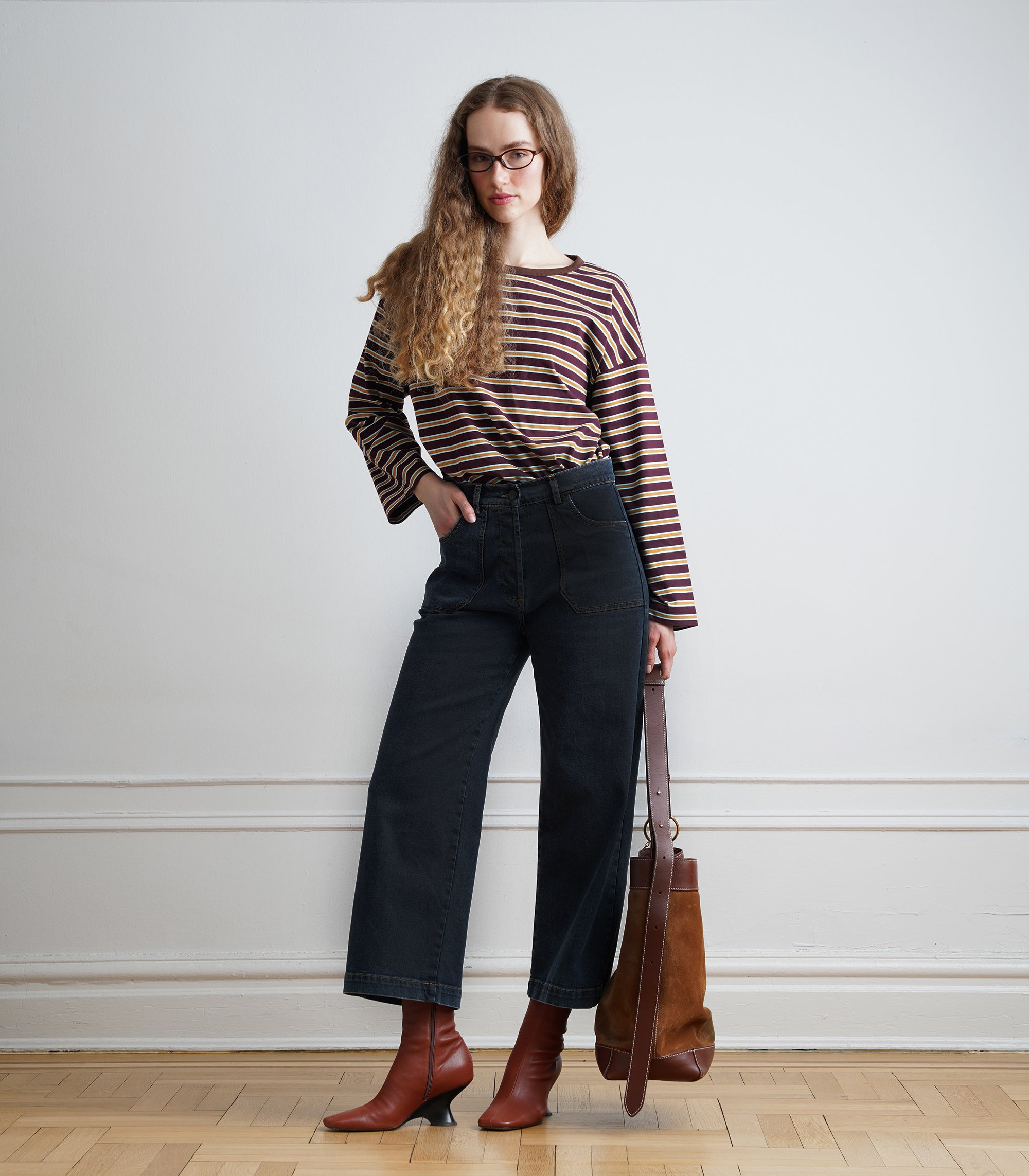 Simone Wide Crop Jeans - New York Dark