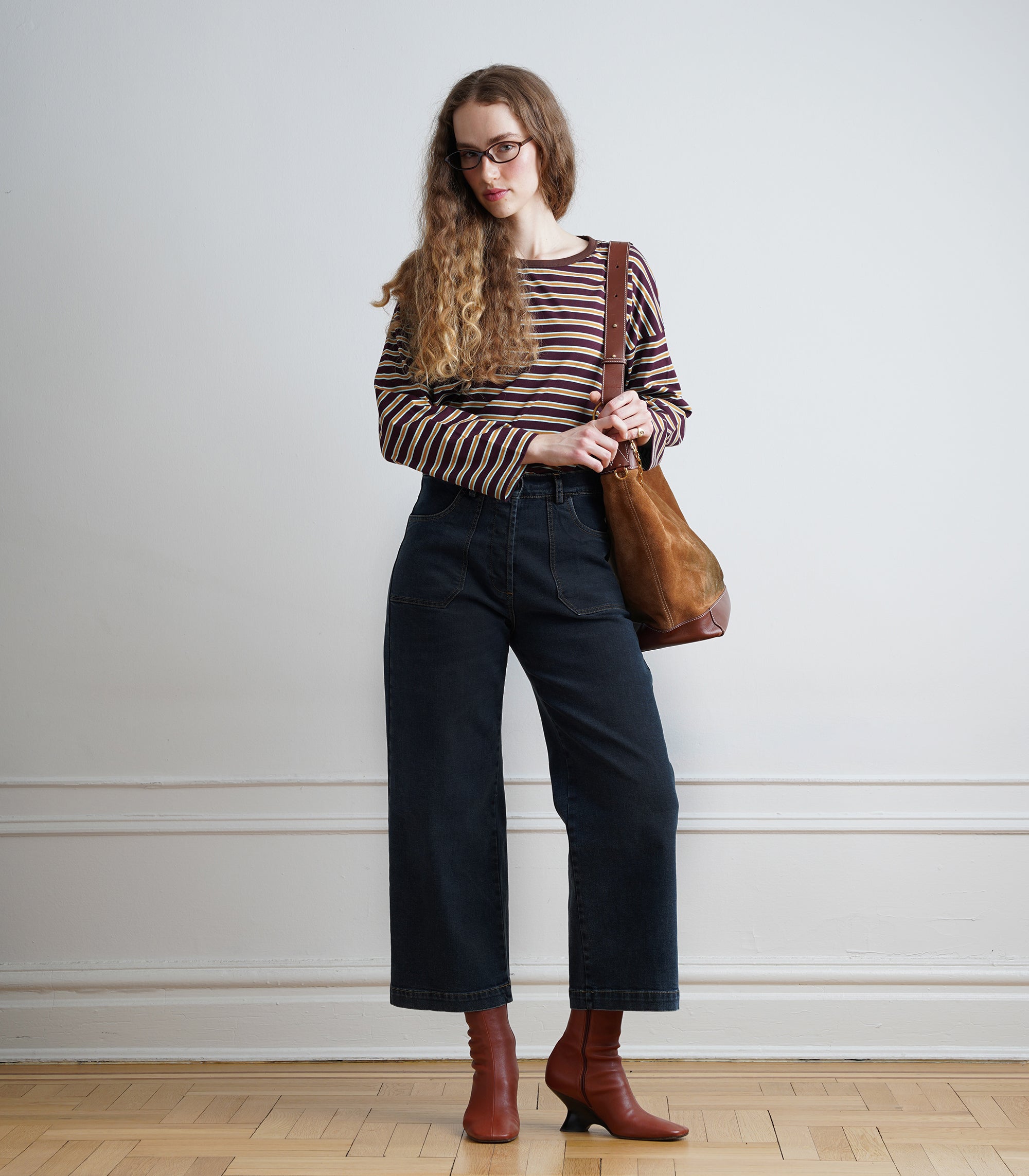 Simone Wide Crop Jeans - New York Dark